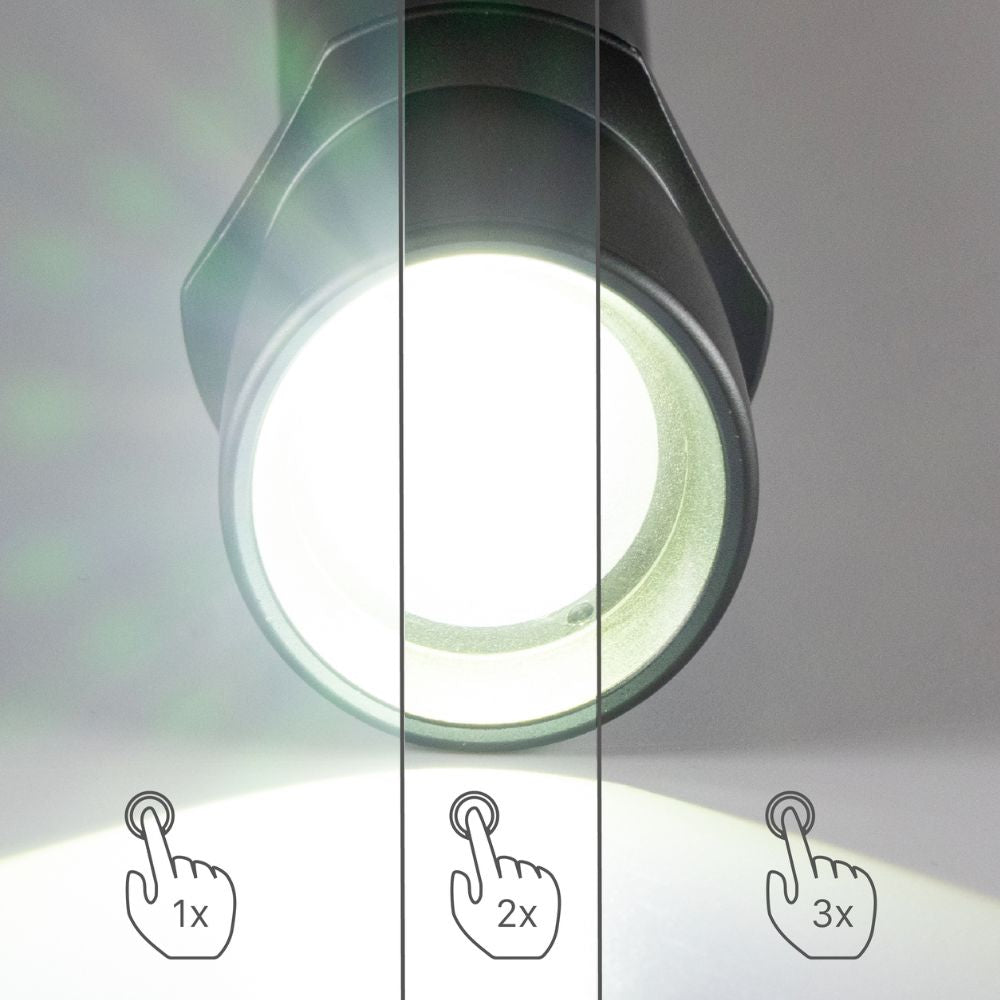 LED's Work Zaklamp op Batterijen (6x AAA) - 900 lumen - IPX4 Spatwaterdicht - Dimbaar in 3 standen - LED.nl