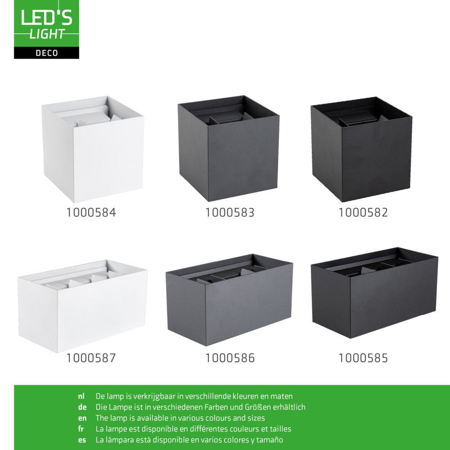 Lumo Cube Zwart - Wandarmatuur zonder lichtbron - Excl 1xG9 - IP65 Wandlampen LED.nl