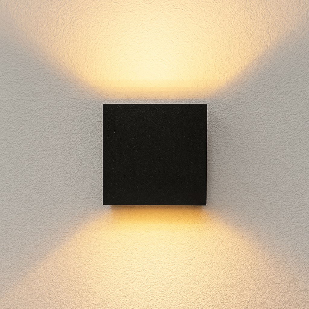 Lumo Qube Wandlamp Buitenlamp met Lichtbron - wandarmatuur - 380lm 1800K - Zwart - IP54 Wandlampen LED.nl