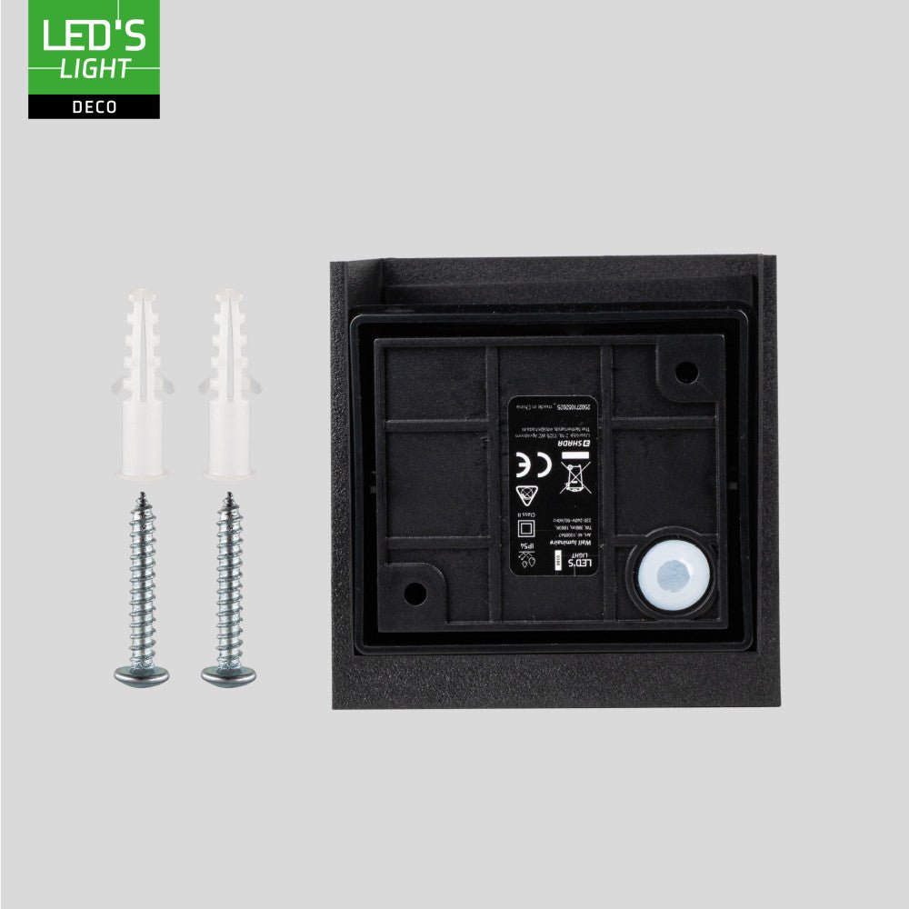 Lumo Qube Wandlamp Buitenlamp met Lichtbron - wandarmatuur - 380lm 1800K - Zwart - IP54 Wandlampen LED.nl