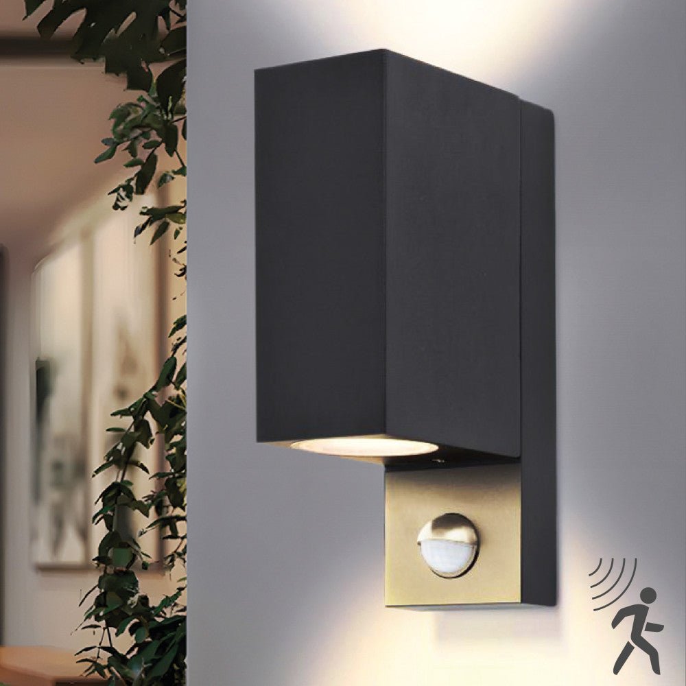 NØRD Up&Down Sensor - Aluminum - Wandarmatuur - 2xGU10 - Zwart Wandlampen LED.nl