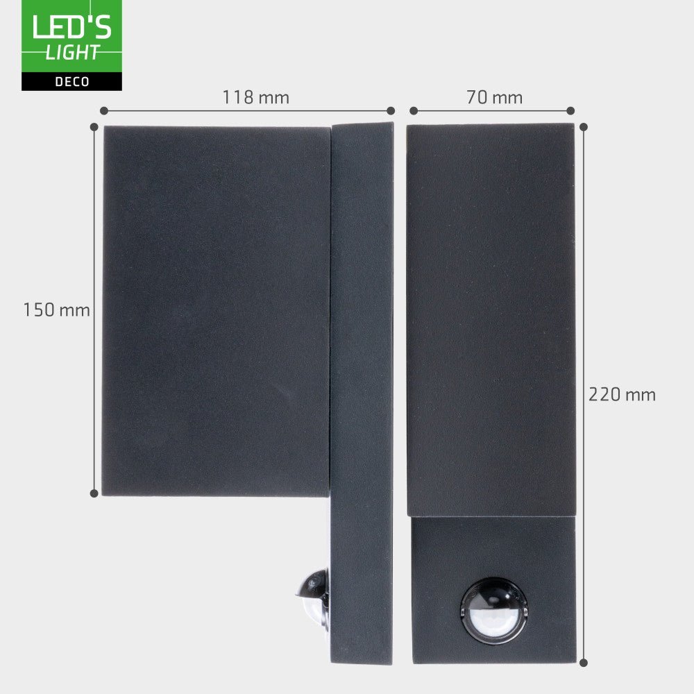 NØRD Up&Down Sensor - Aluminum - Wandarmatuur - 2xGU10 - Zwart Wandlampen LED.nl