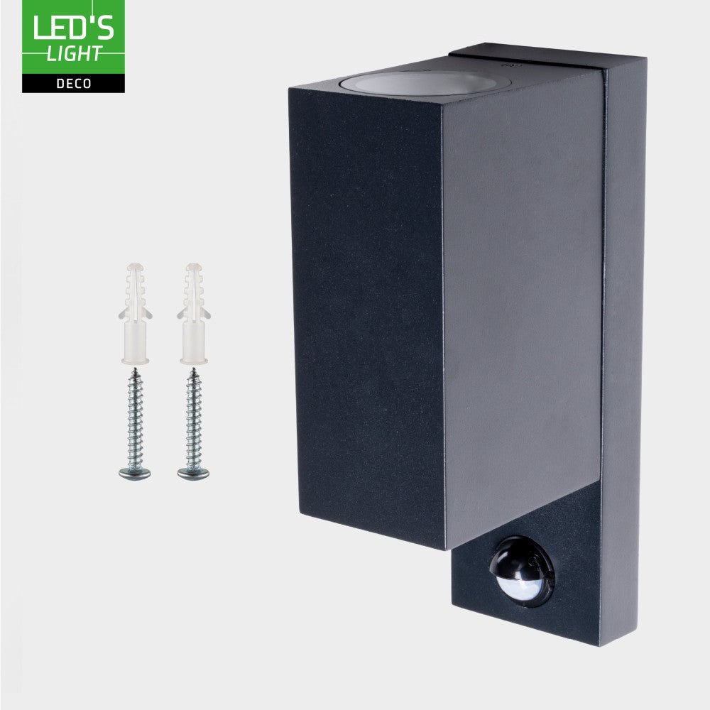 NØRD Up&Down Sensor - Aluminum - Wandarmatuur - 2xGU10 - Zwart Wandlampen LED.nl