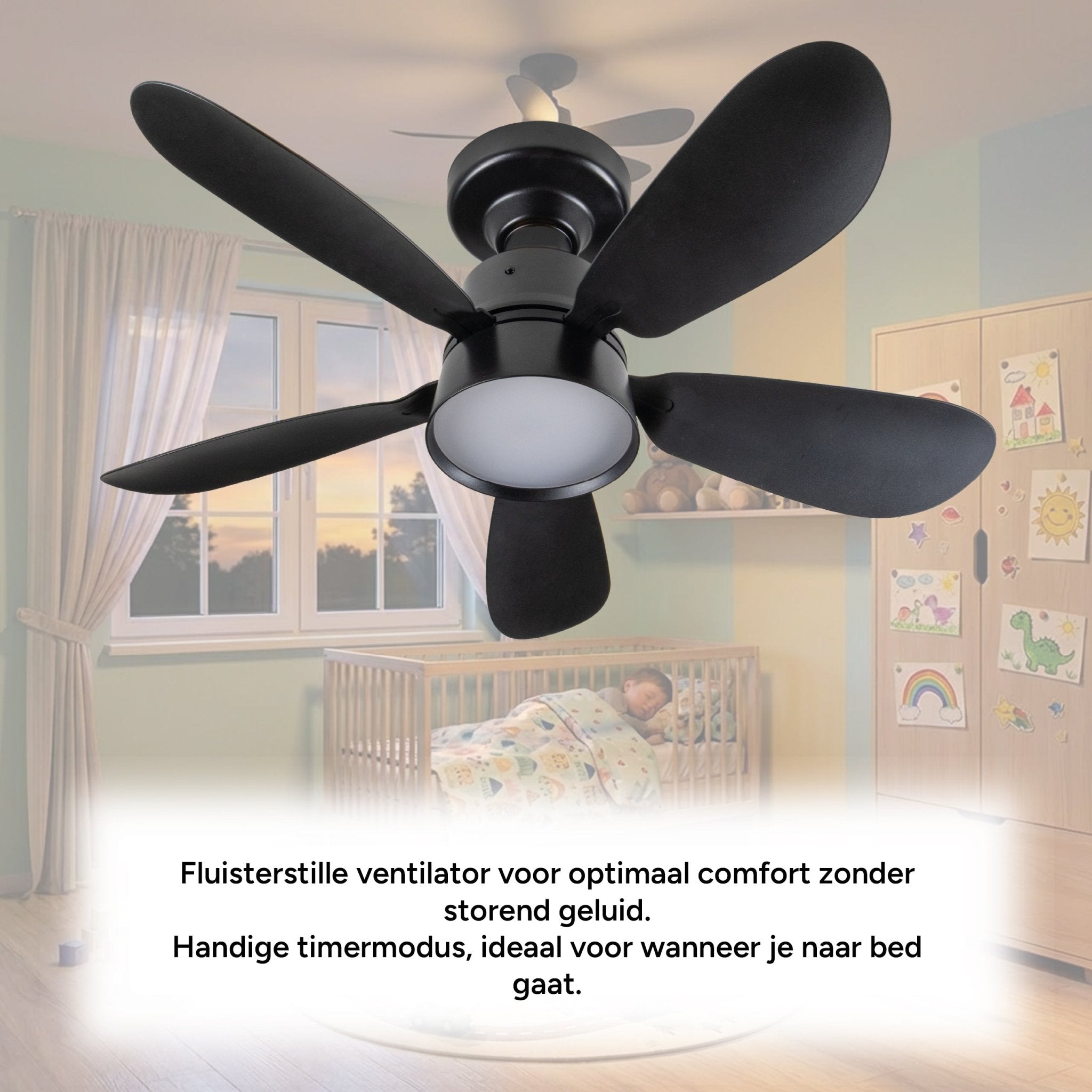 Plafondlamp met ventilator - 25W 1100lm 3000K/6500K Verwijderbare bladen Gemakkelijke installatie Plafondventilatoren LED.nl
