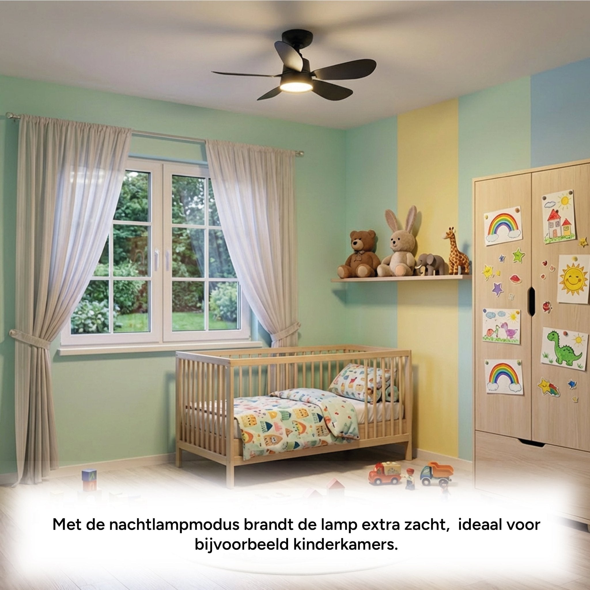 Plafondlamp met ventilator - 25W 1100lm 3000K/6500K Verwijderbare bladen Gemakkelijke installatie Plafondventilatoren LED.nl