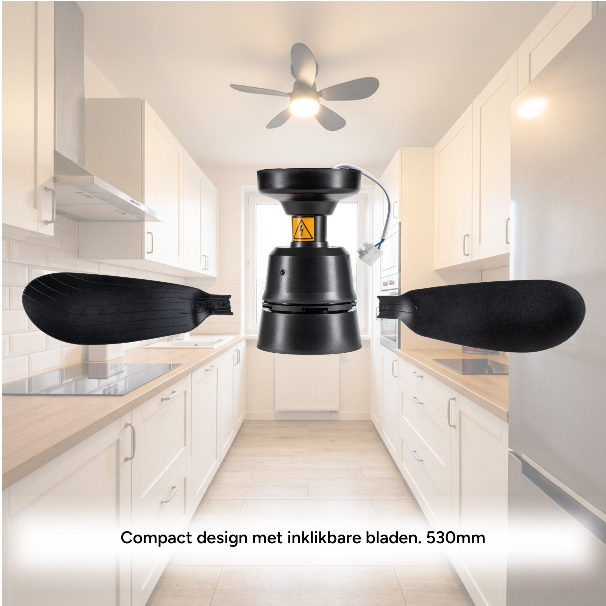 Plafondlamp met ventilator - 25W 1100lm 3000K/6500K Verwijderbare bladen Gemakkelijke installatie Plafondventilatoren LED.nl