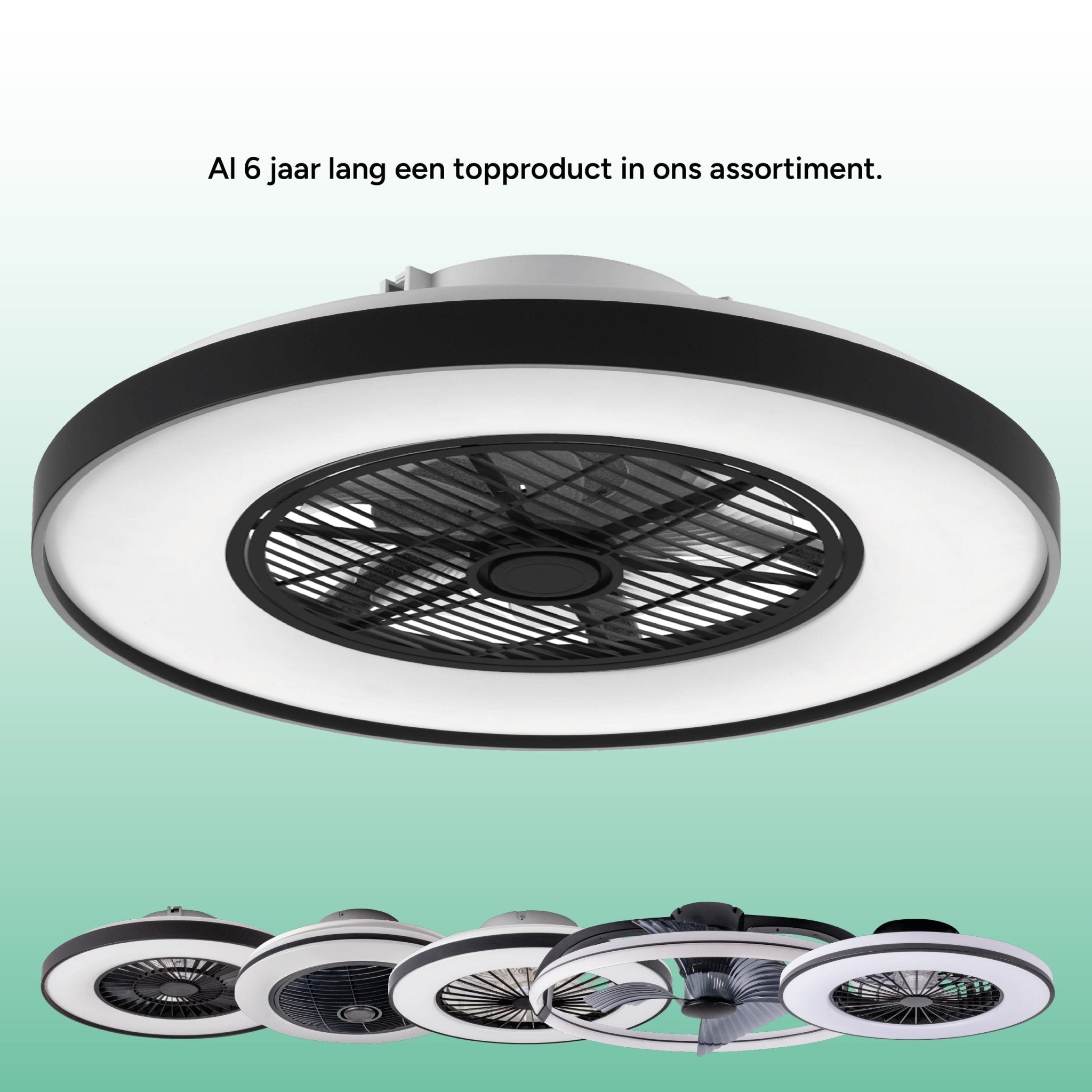 Proventa 3D Air Plafondlamp met Ventilator 60cm - Full room luchtcirculatie - Zomer & Winterstand – Licht en kleurtemperatuur instelbaar Plafondventilatoren LED.nl