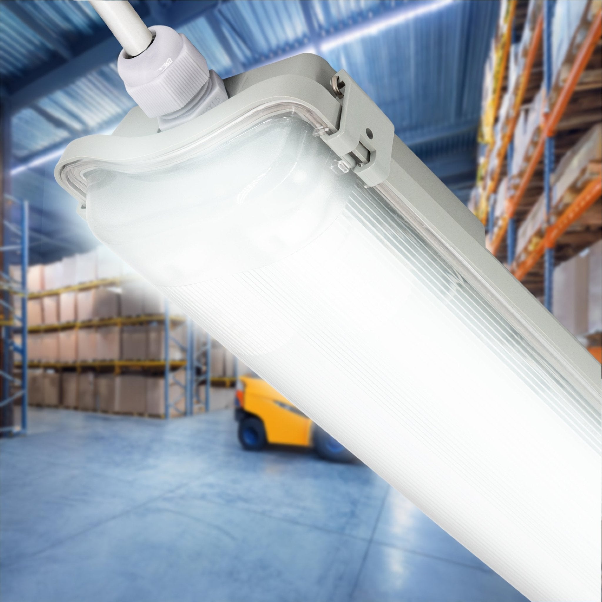 Proventa LED TL 4 dubbel armaturen met 8 buizen 150 cm - Koud wit licht 6500 K - Waterdicht - 4 stuks - LED.nl