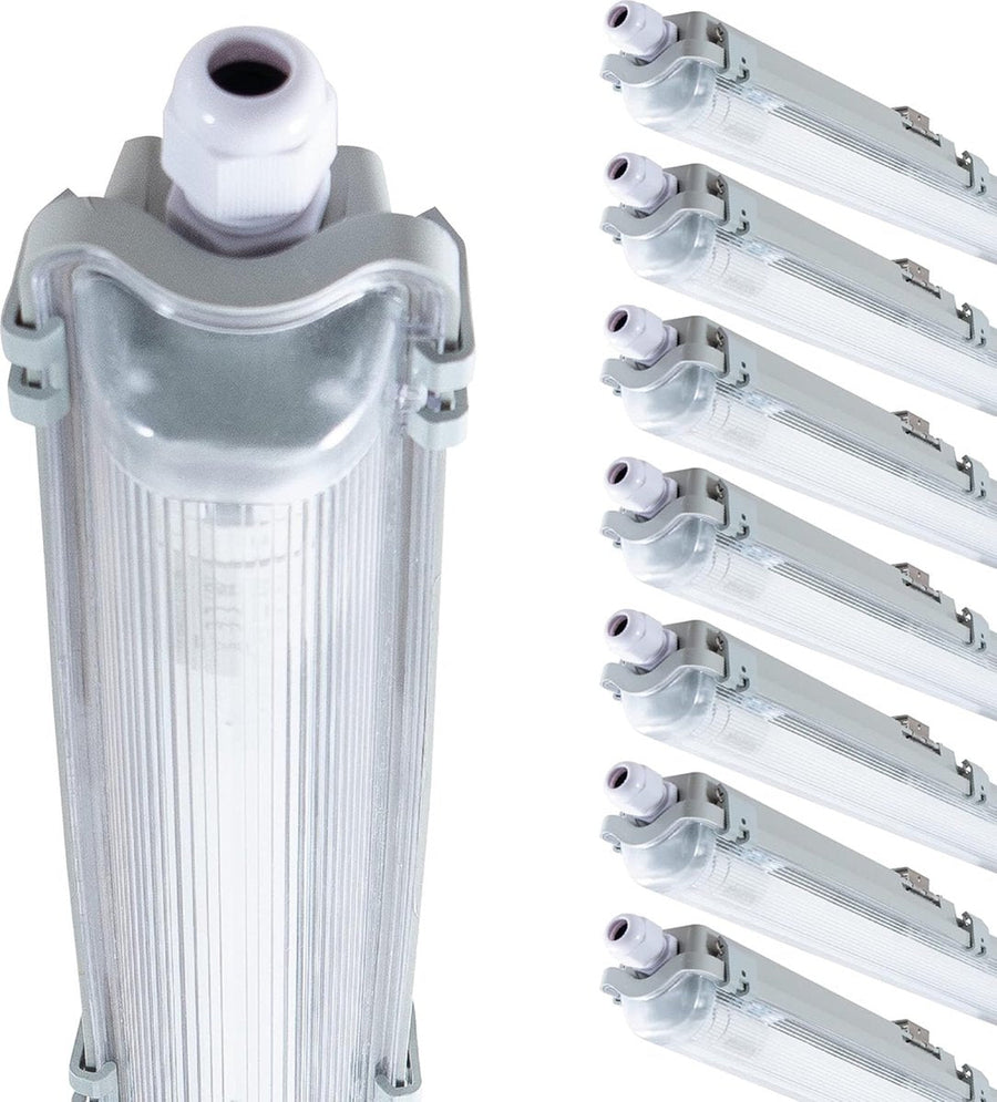 Proventa LED TL 8 Leuchten mit Lampen 150 cm - Kaltweißes Licht 6500 K - Wasserfest - Vorteilspackung - 8 Stück - LED.de
