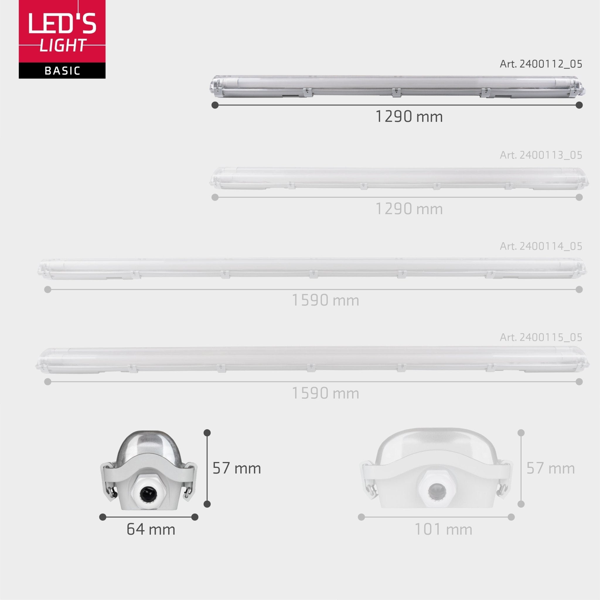 Proventa LED TL armatuur met lamp 120 cm - Koud wit licht 6500 K - Waterdicht - Complete set - LED.nl