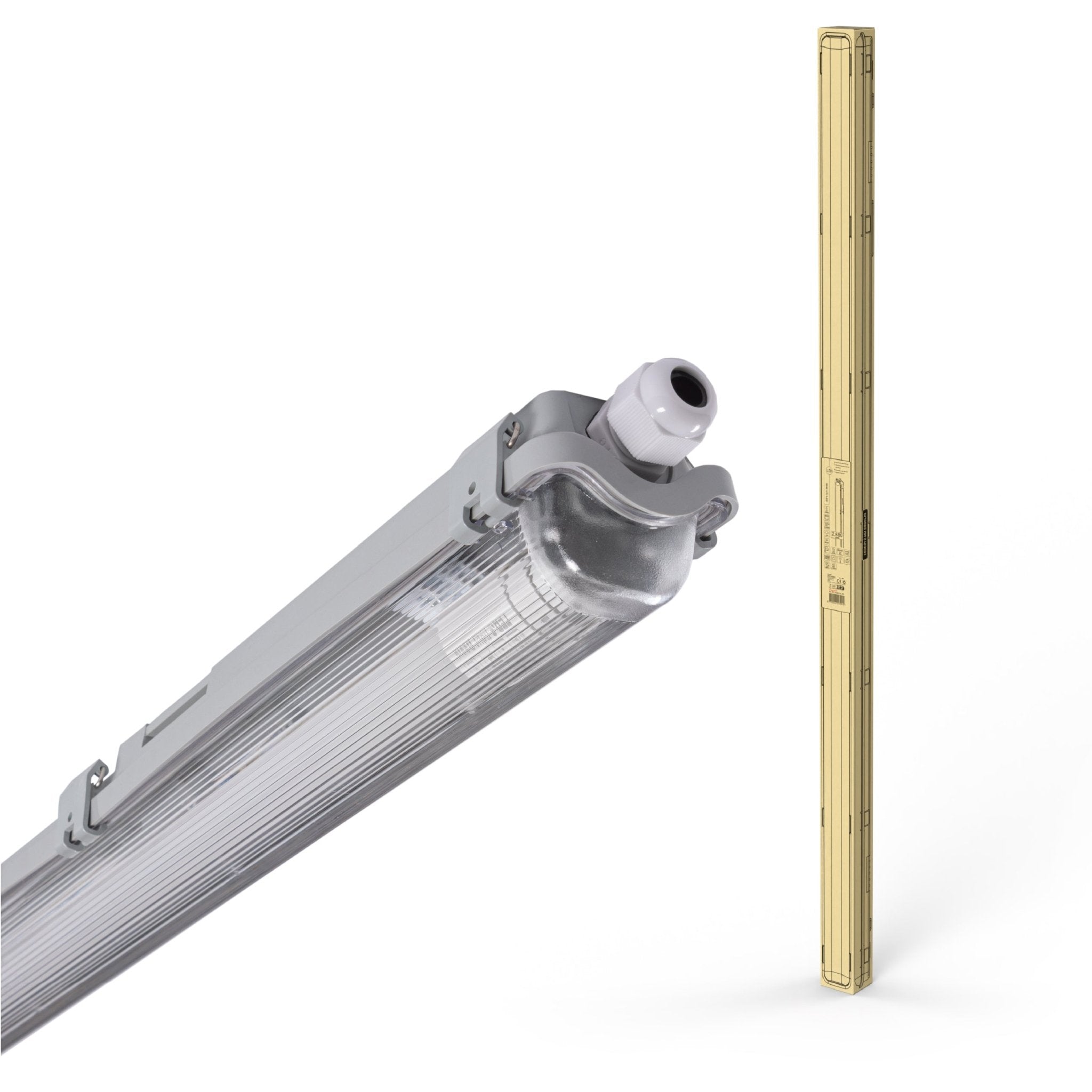 Proventa LED TL armatuur met lamp 150 cm - Koud wit licht 6500 K - Waterdicht - Complete set - LED.nl