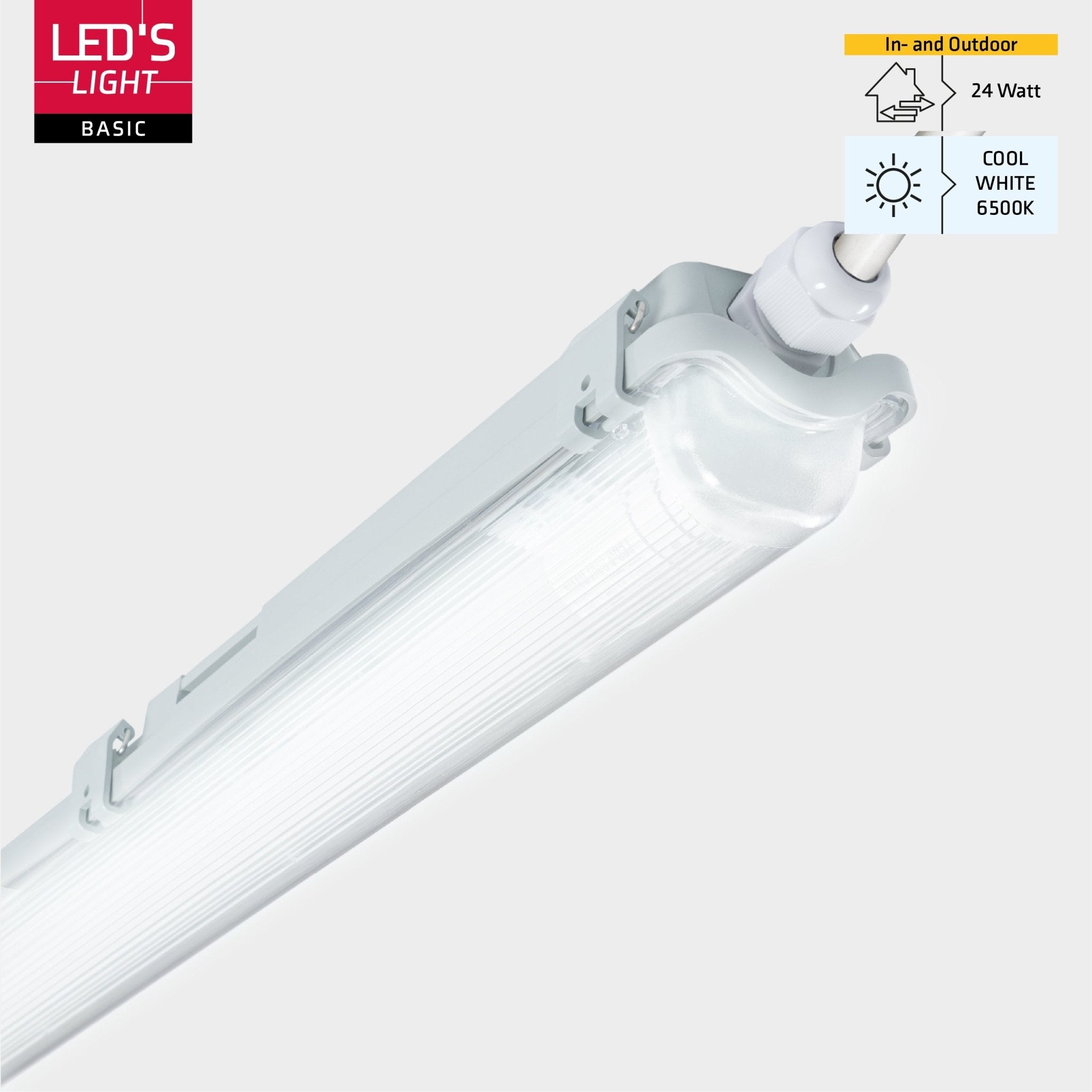 Proventa LED TL armatuur met lamp 150 cm - Koud wit licht 6500 K - Waterdicht - Complete set - LED.nl