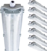 Proventa LED TL dubbel 8 armaturen met 16 buizen 150 cm - Koud wit licht 6500 K - Voordeelverapkking - 8 stuks TL verlichting LED.nl