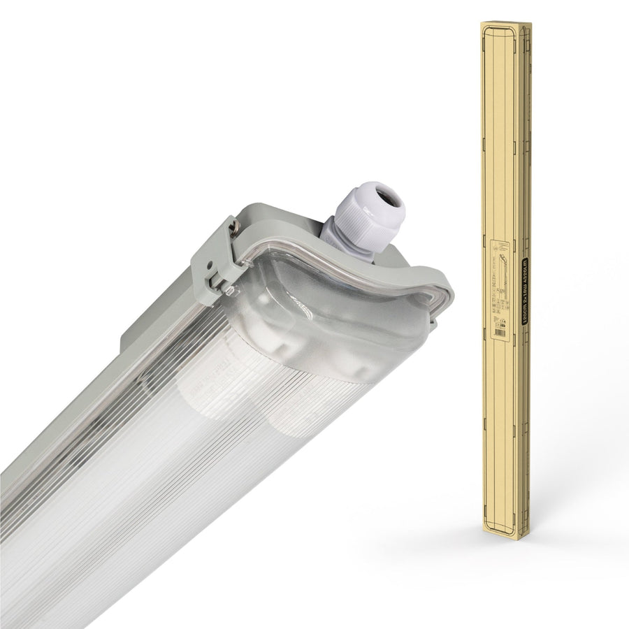 Proventa LED TL dubbel armaturen met 16 lampen 120 cm - Koud wit licht 6500 K - Voordeelverpakking - 8 stuks TL verlichting LED.nl