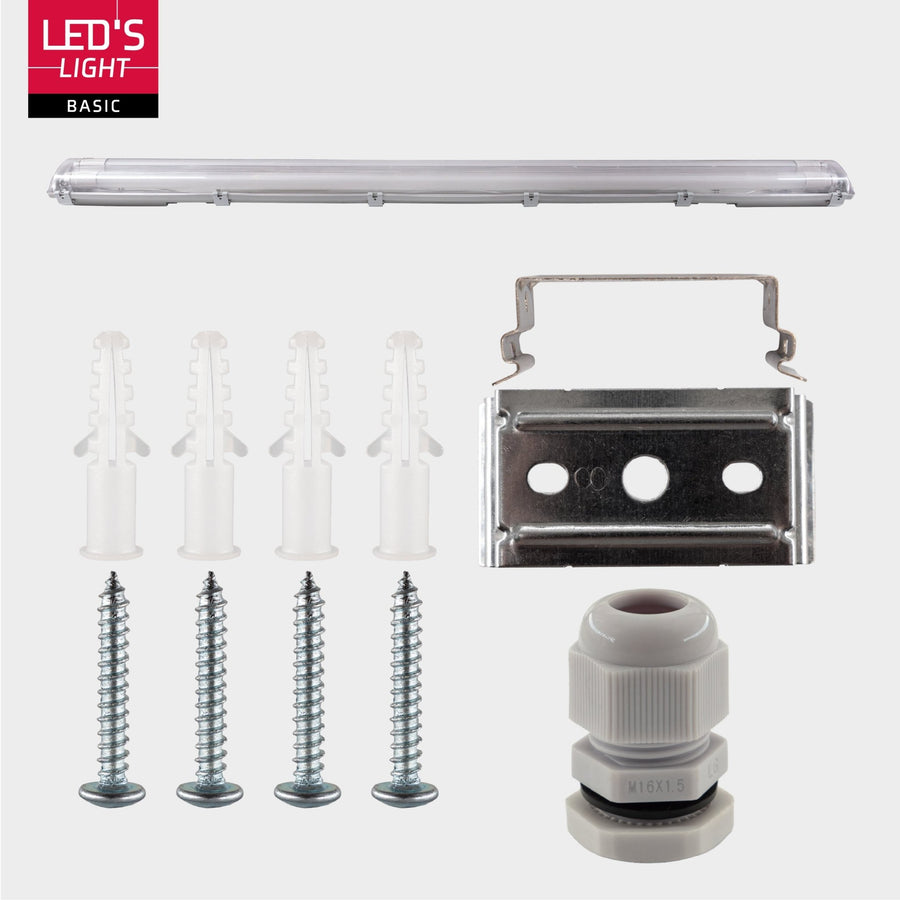4 PACK - LED TL dubbel armaturen met 8 lampen 120 cm - Koud wit licht 6500 K - Waterdicht TL verlichting LED.nl