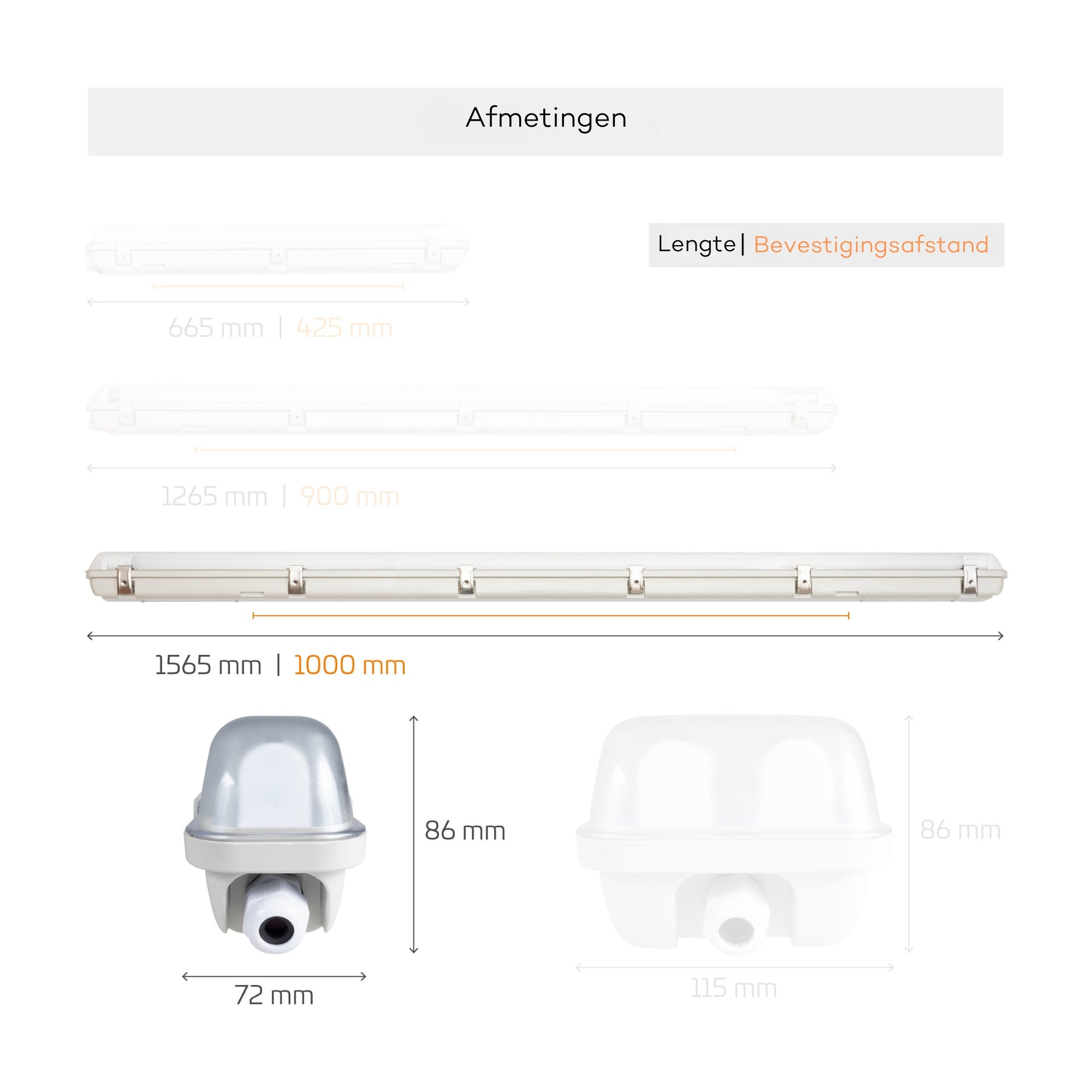 Proventa LED TL Licht Balk 150 cm - Compleet armatuur incl. LED lamp - Waterdicht - 2310 lm - LED.nl