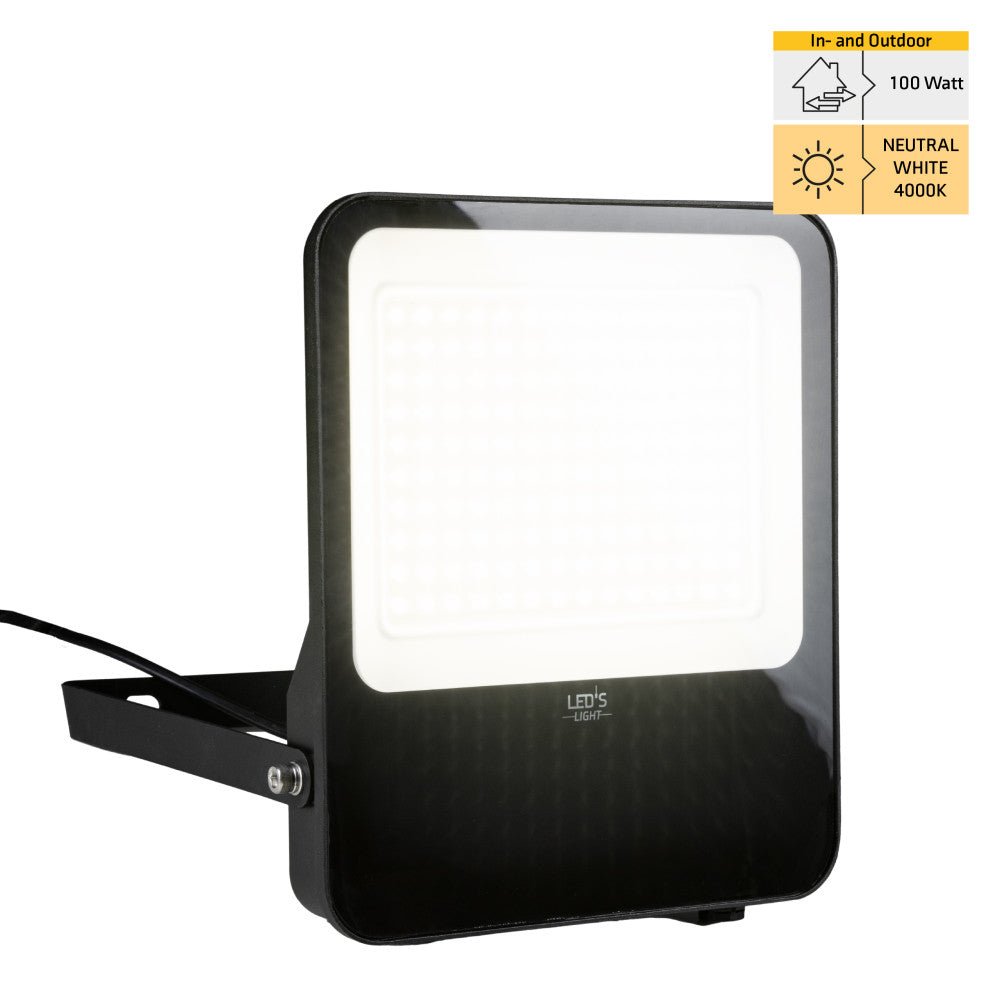 LED's Light Schijnwerper floodlight - 100W 9600lm 4000K - Zwart - IP65 Schijnwerpers LED.nl