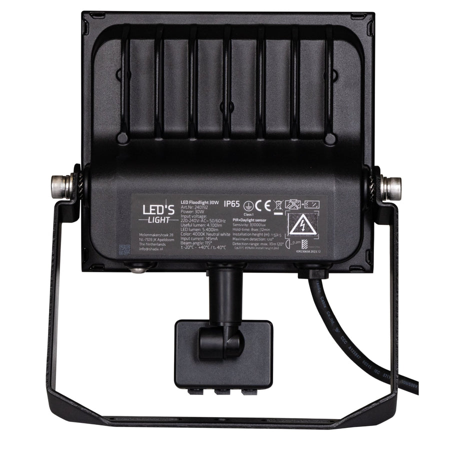 UltraFlood LED Schijnwerper 30W met Bewegingssensor en Daglichtsensor - Kantelbaar - 5400 Lumen - IP65 Schijnwerpers LED.nl