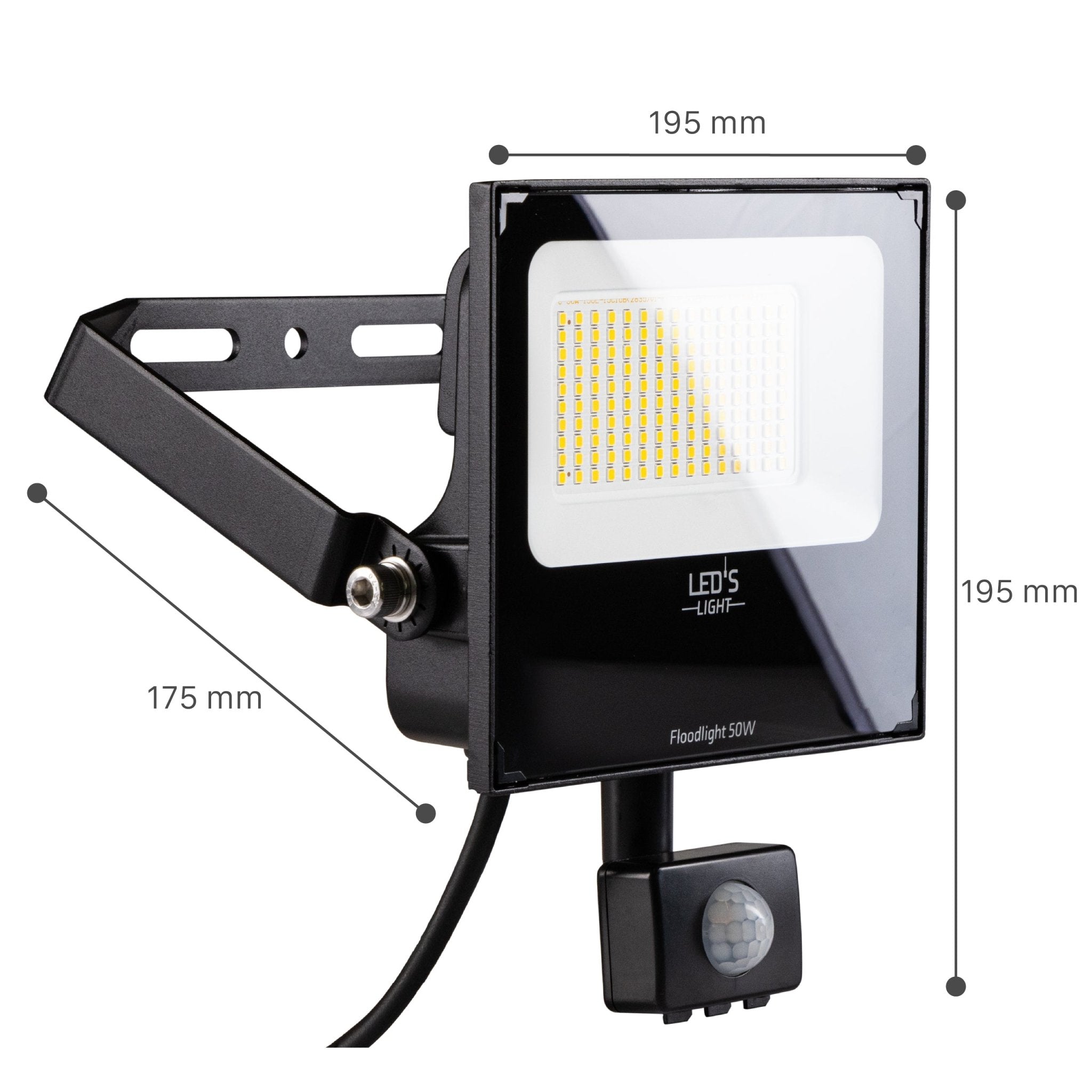 UltraFlood LED Schijnwerper 50W met Bewegingssensor en Daglichtsensor - Kantelbaar - 8000 Lumen - IP65 - LED.nl