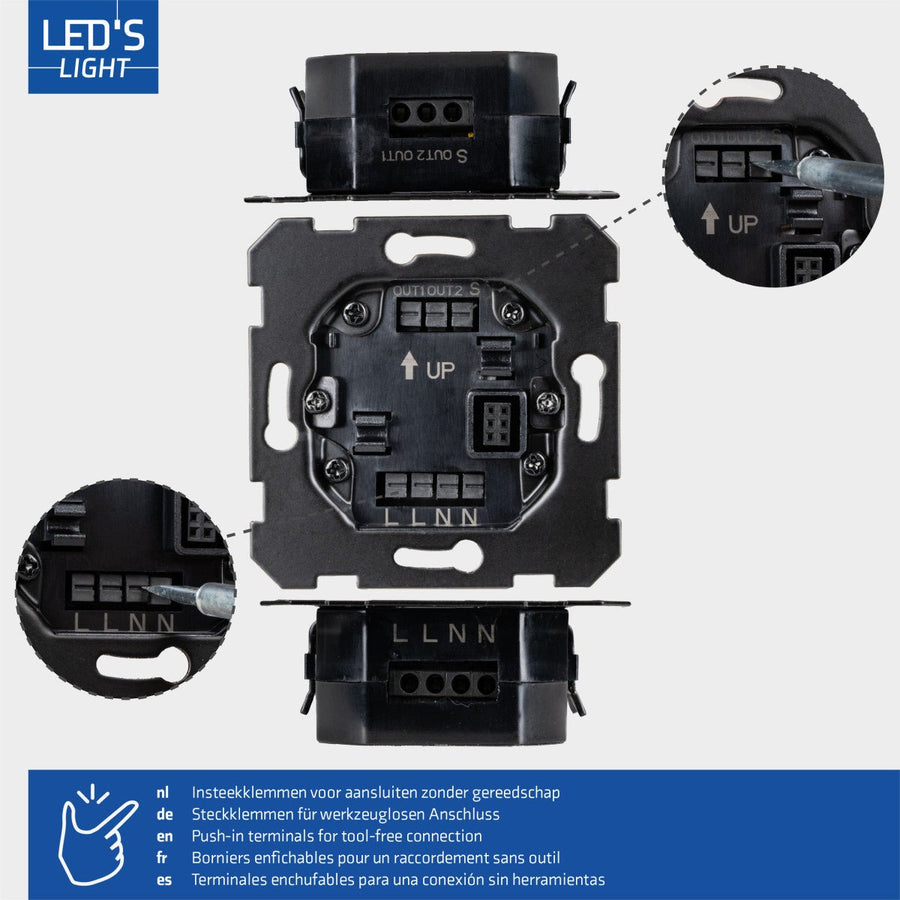 Wandschakelaar met Bewegingssensor - 55 x 55 mm inbouw - Compatibel met LED - Wit LED.nl