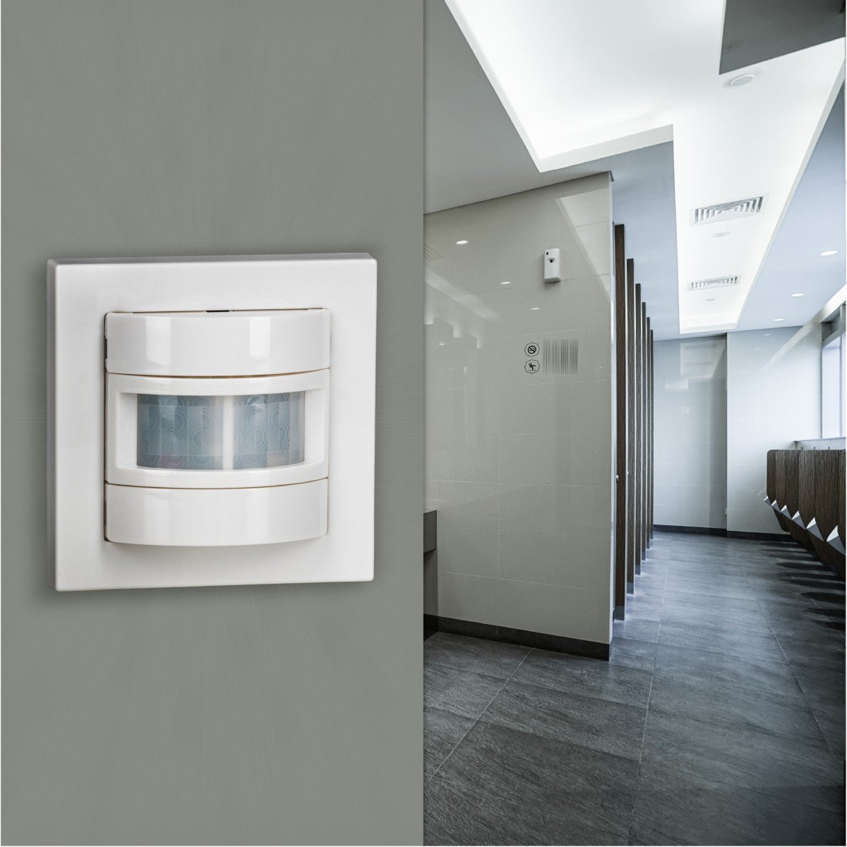 Wandschakelaar met Bewegingssensor - 55 x 55 mm inbouw - Compatibel met LED - Wit - LED.nl