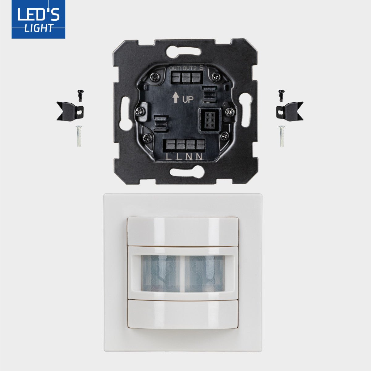 Wandschakelaar met Bewegingssensor - 55 x 55 mm inbouw - Compatibel met LED - Wit - LED.nl