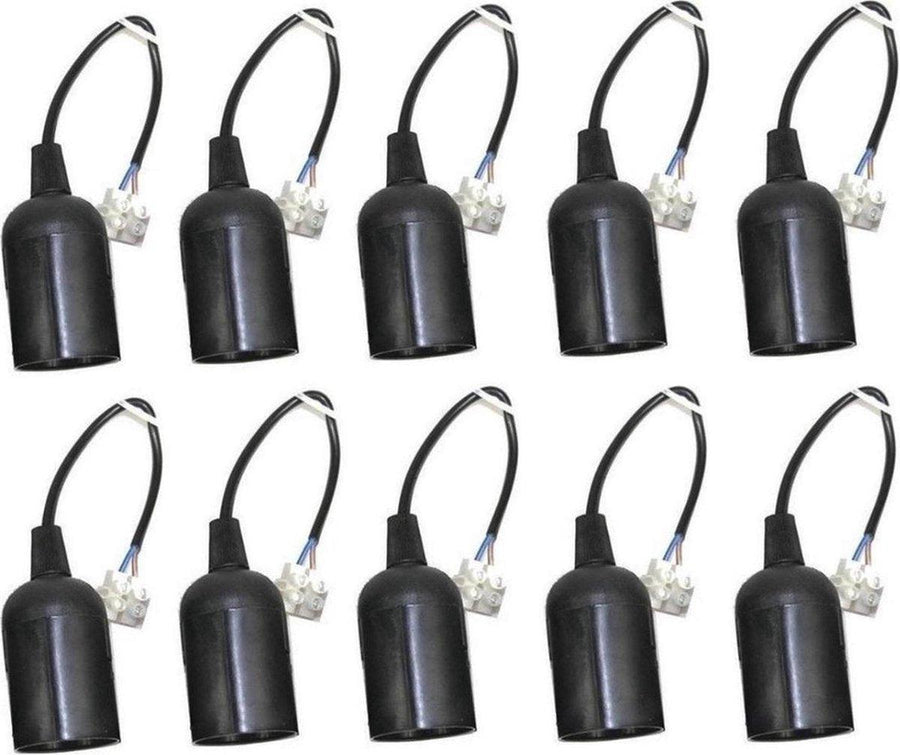 10 x Verhuisfitting E27 met kroonsteen - Set van 10 E27 lampfittingen max. 60W Verhuisfittingen LED.nl