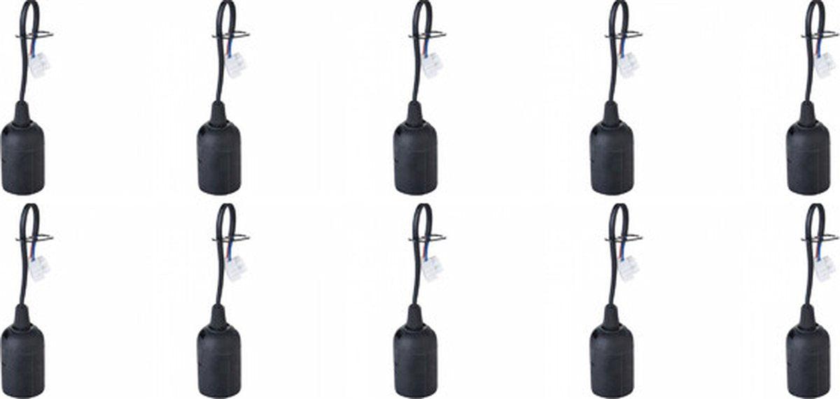 10 x Verhuisfitting E27 met kroonsteen - Set van 10 E27 lampfittingen max. 60W - LED.nl