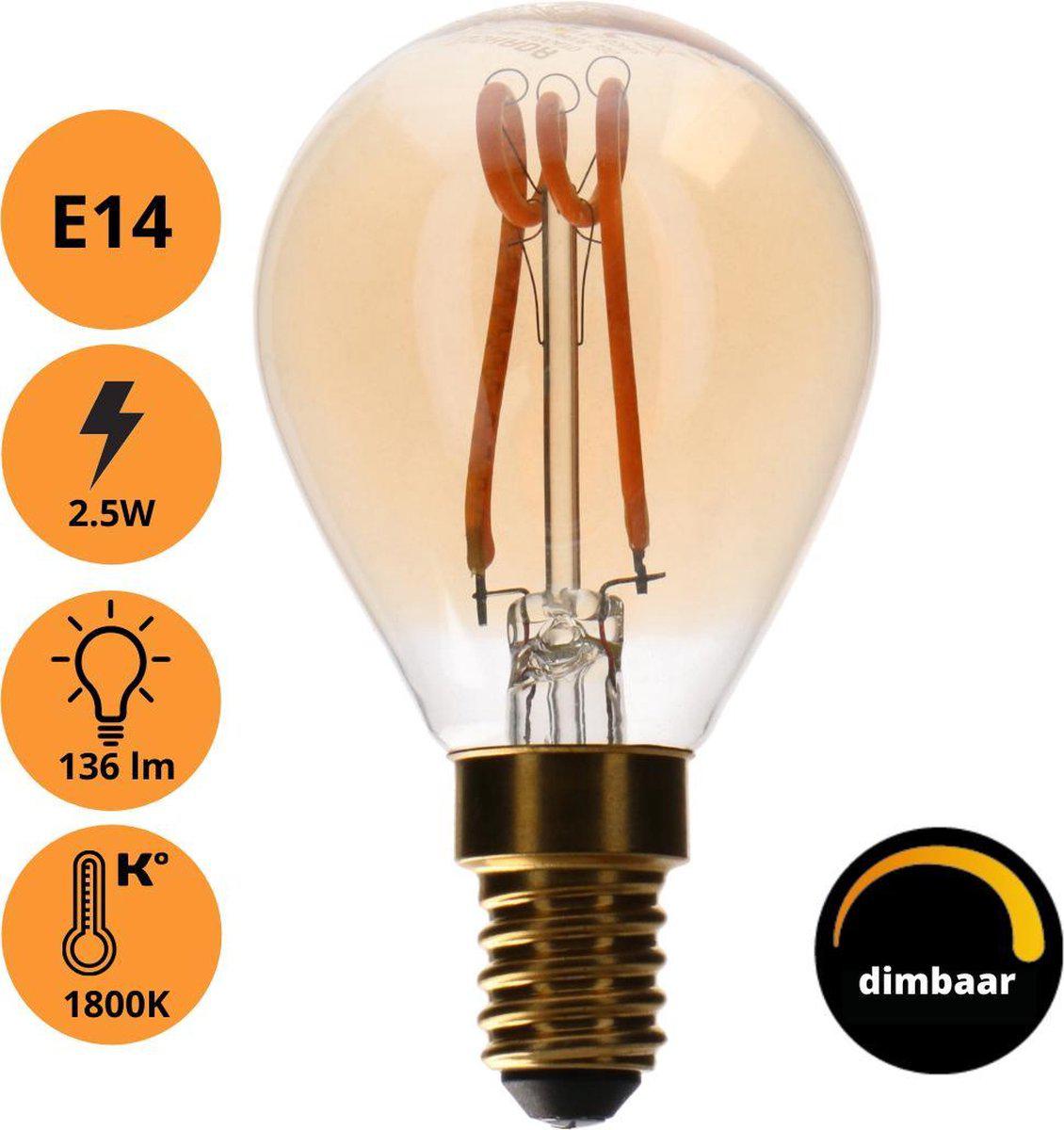 DECO LED Filament lamp E14 - Model XS globe - Dimbaar specificaties