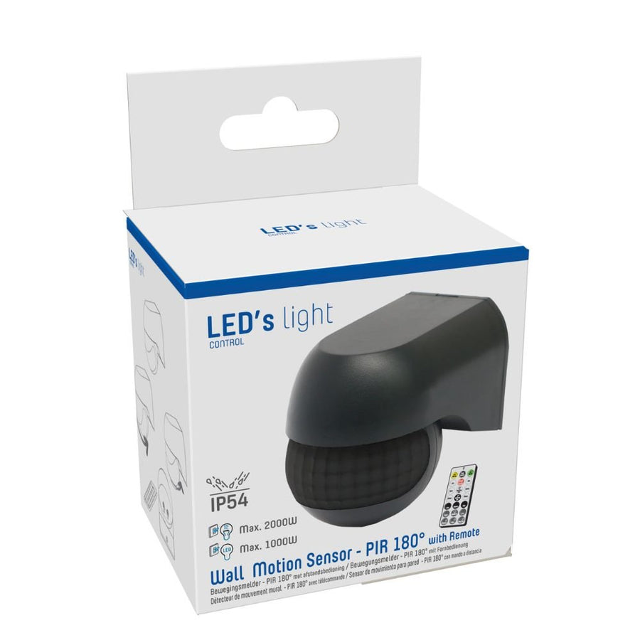 LED's Light 2-in-1 Bewegungsmelder mit Fernbedienung - Erkennt Dämmerung und Bewegung - Schwarz - LED.de