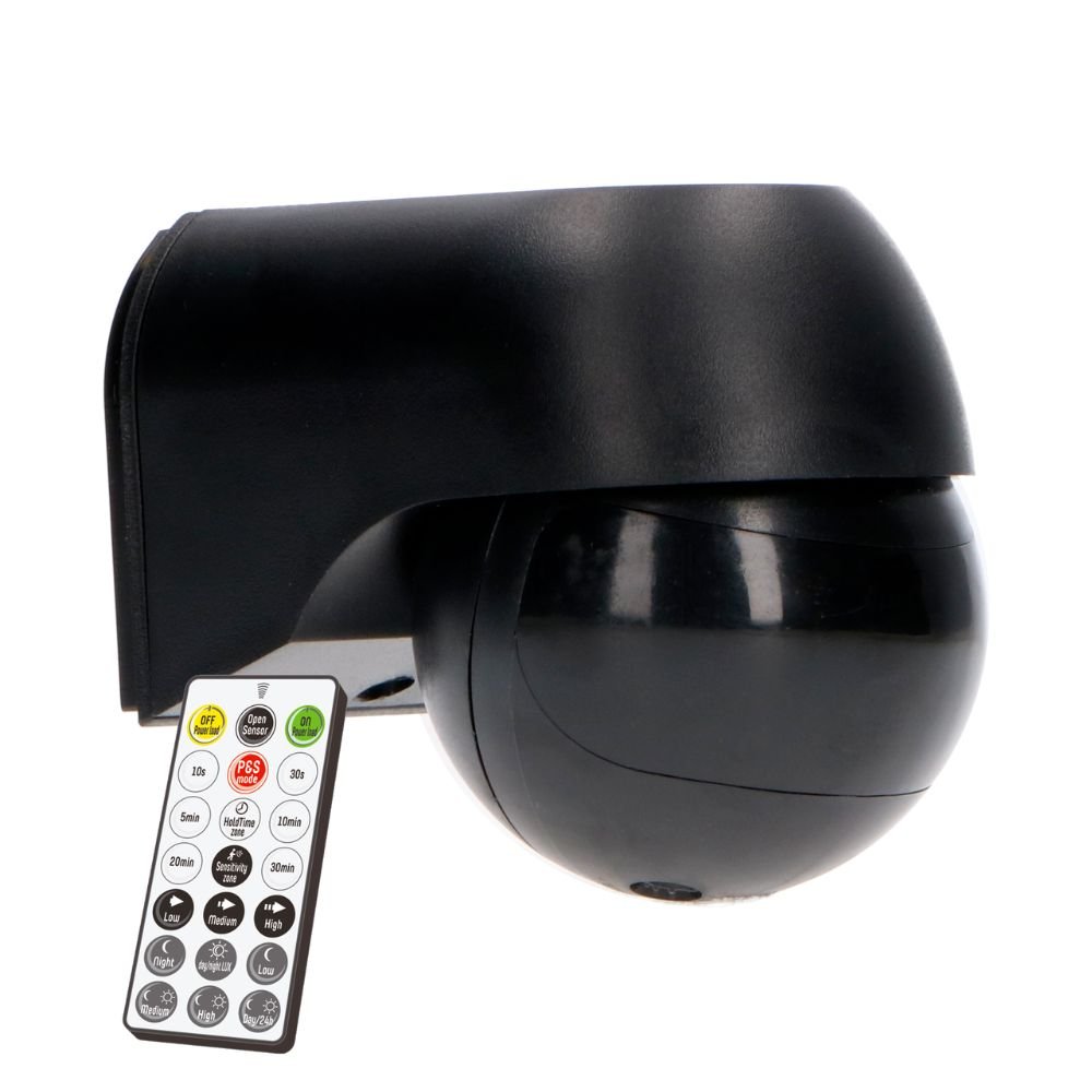 2in1 Bewegingsmelder met afstandsbediening - Detecteert schemer en beweging - Zwart - LED.nl