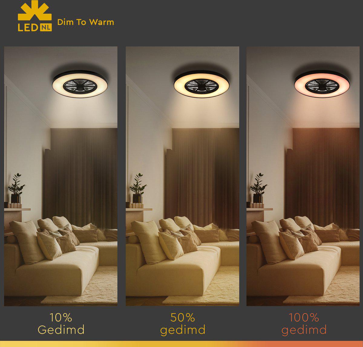 3D Air LED plafondlamp met ventilator – Full room luchtcirculatie - Zomer & Winterstand – Licht en kleurtemperatuur instelbaar - LED.nl