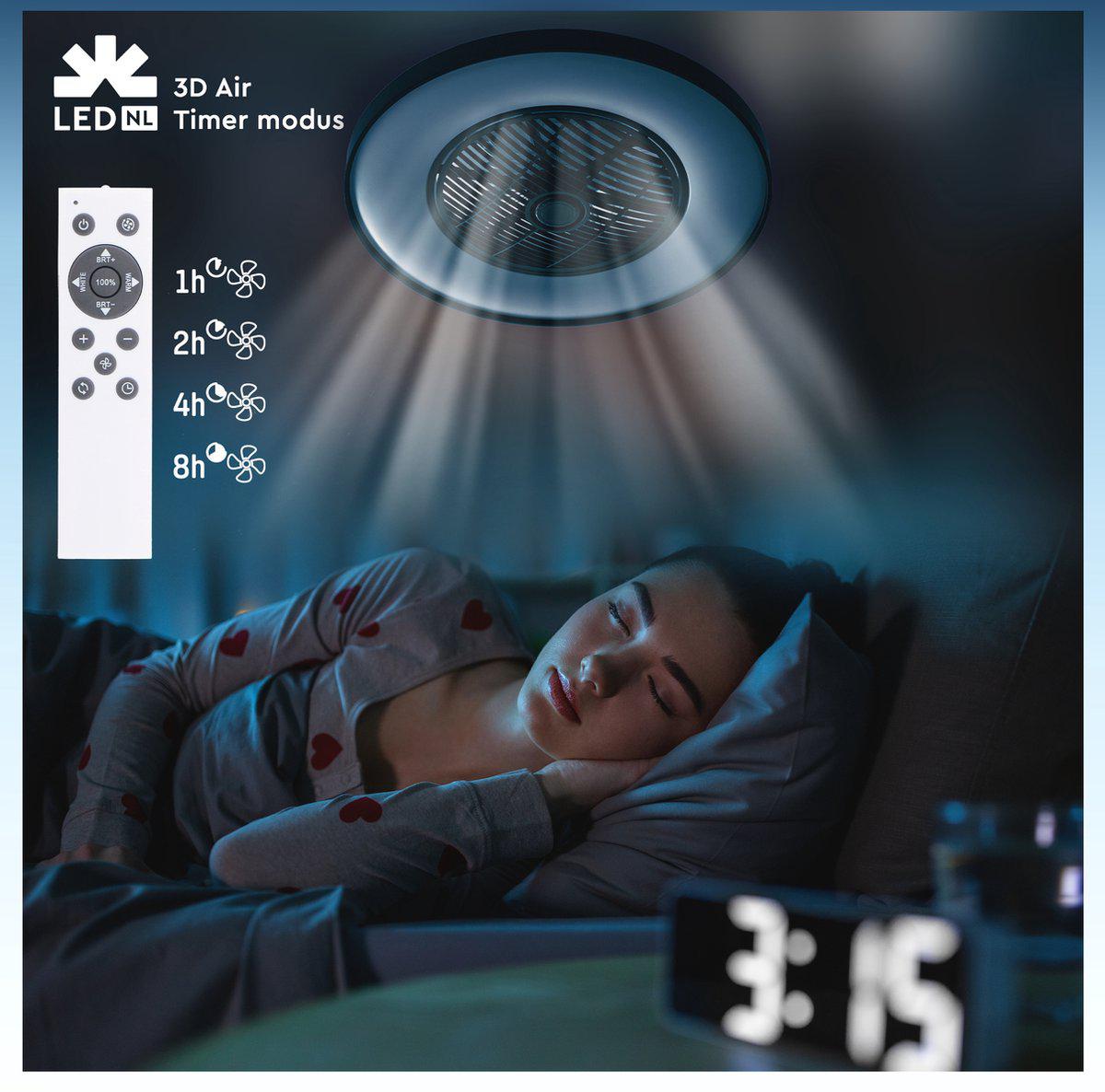 3D Air LED plafondlamp met ventilator – Full room luchtcirculatie - Zomer & Winterstand – Licht en kleurtemperatuur instelbaar - LED.nl