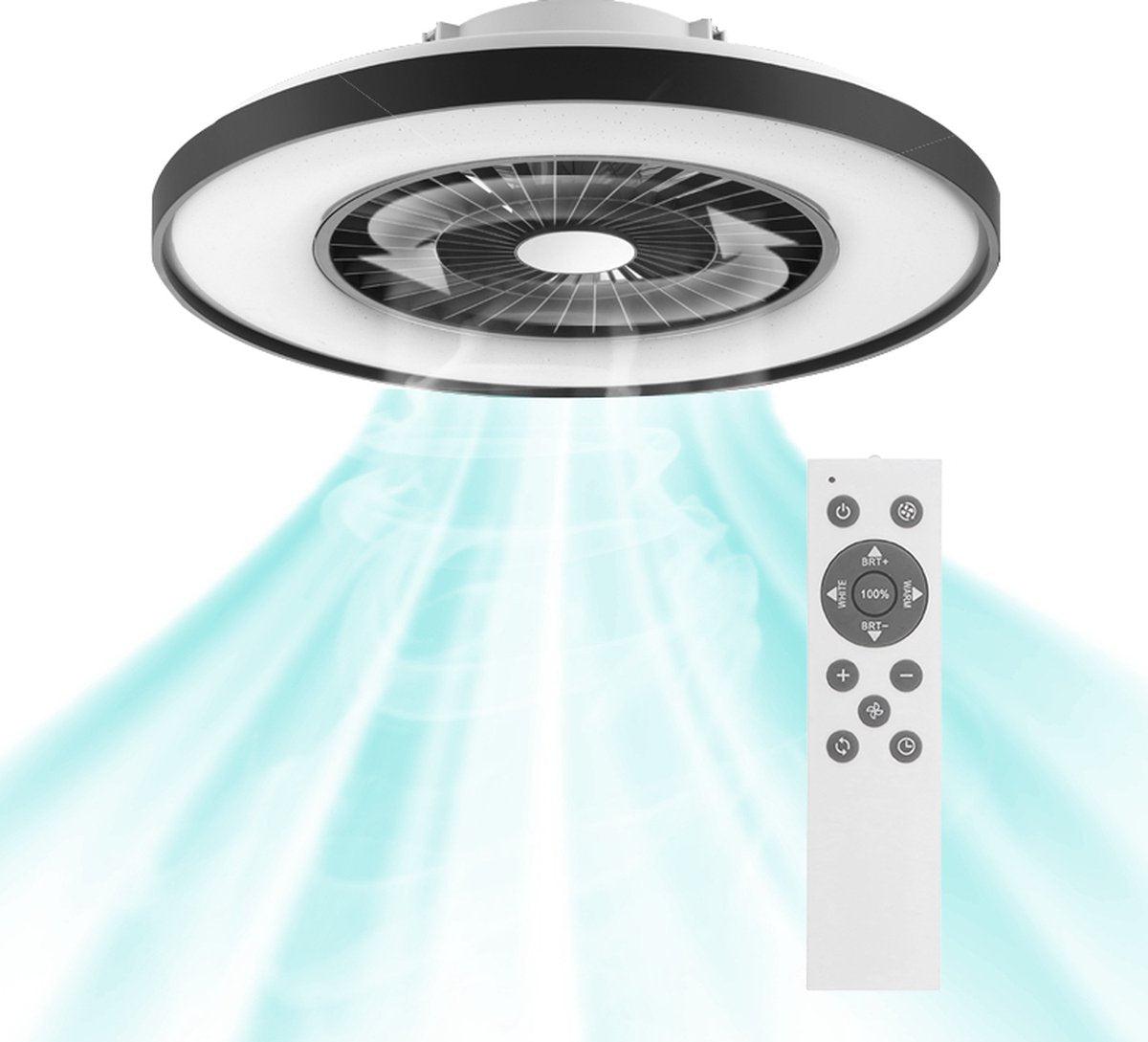 Philips LED Atlas Plafondventilator 28 W, 35 W X H 490 Mm X 418 Mm Nikkel Met Lamparmatuur Timer 3045759 Philips LED Atlas Plafondventilator 28 W, 35 W X H 490 Mm X 418 Mm Nikkel Met Lamparmatuur Timer 3045759