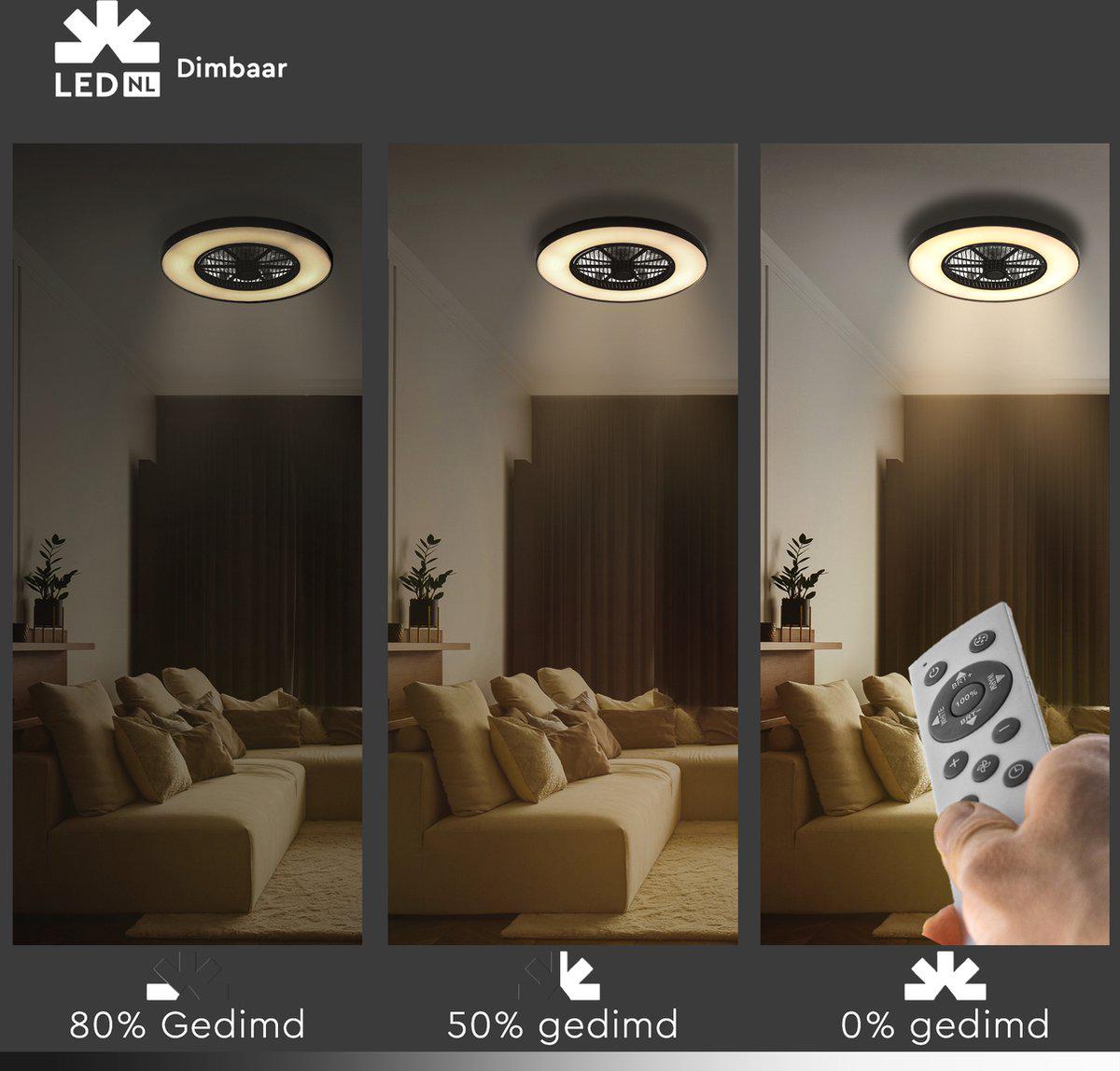 3D Air LED plafondlamp met ventilator – Full room luchtcirculatie - Zomer & Winterstand – Licht en kleurtemperatuur instelbaar - LED.nl
