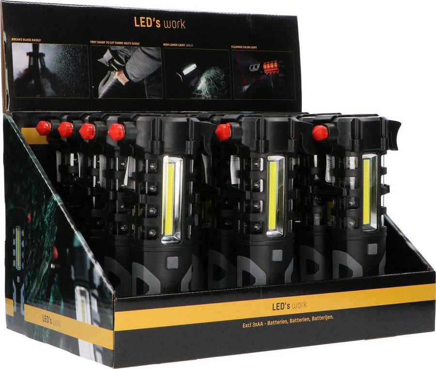 LED's Light 3-in-1 Noodverlichting - Ideaal voor in de auto - Oplaadbaar en draadloos - 2 lichtpunten - 300 Lumen Noodverlichting LED.nl