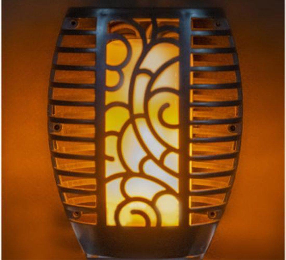 3in1 Solar Tuinlamp Fakkel met sensor - Priklamp, Wandlamp en tafellamp in 1 - 41 cm - LED.nl