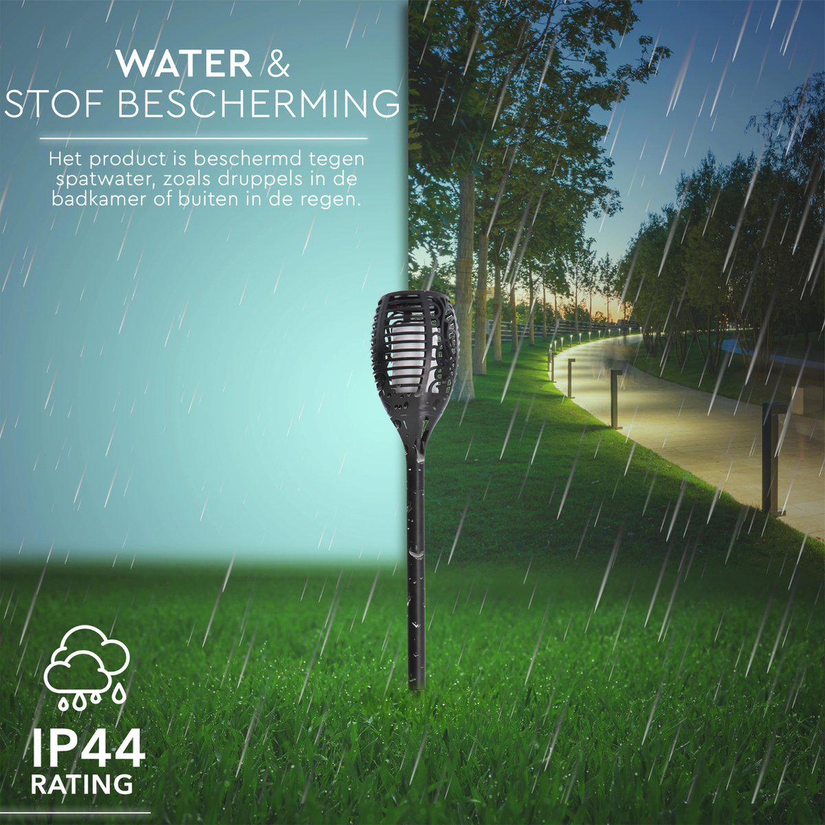 3in1 Solar Tuinlamp Fakkel met sensor - Priklamp, Wandlamp en tafellamp in 1 - 41 cm - LED.nl