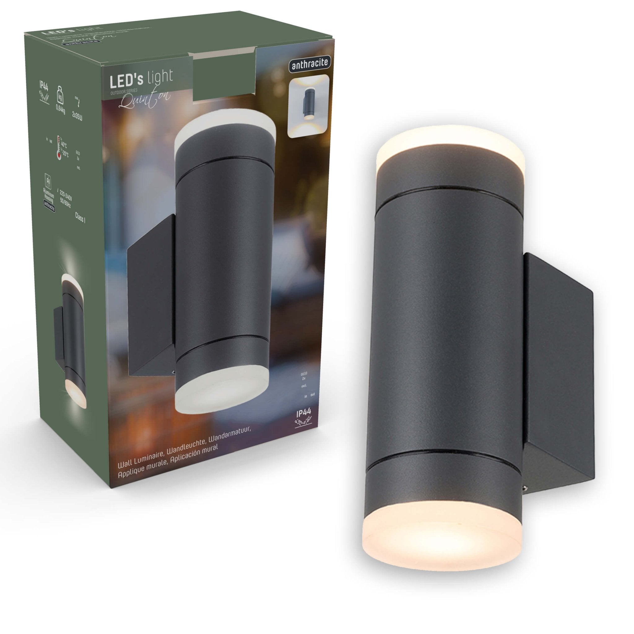 AllWeather Wandlamp voor buiten - Double spot - Antraciet - LED.nl