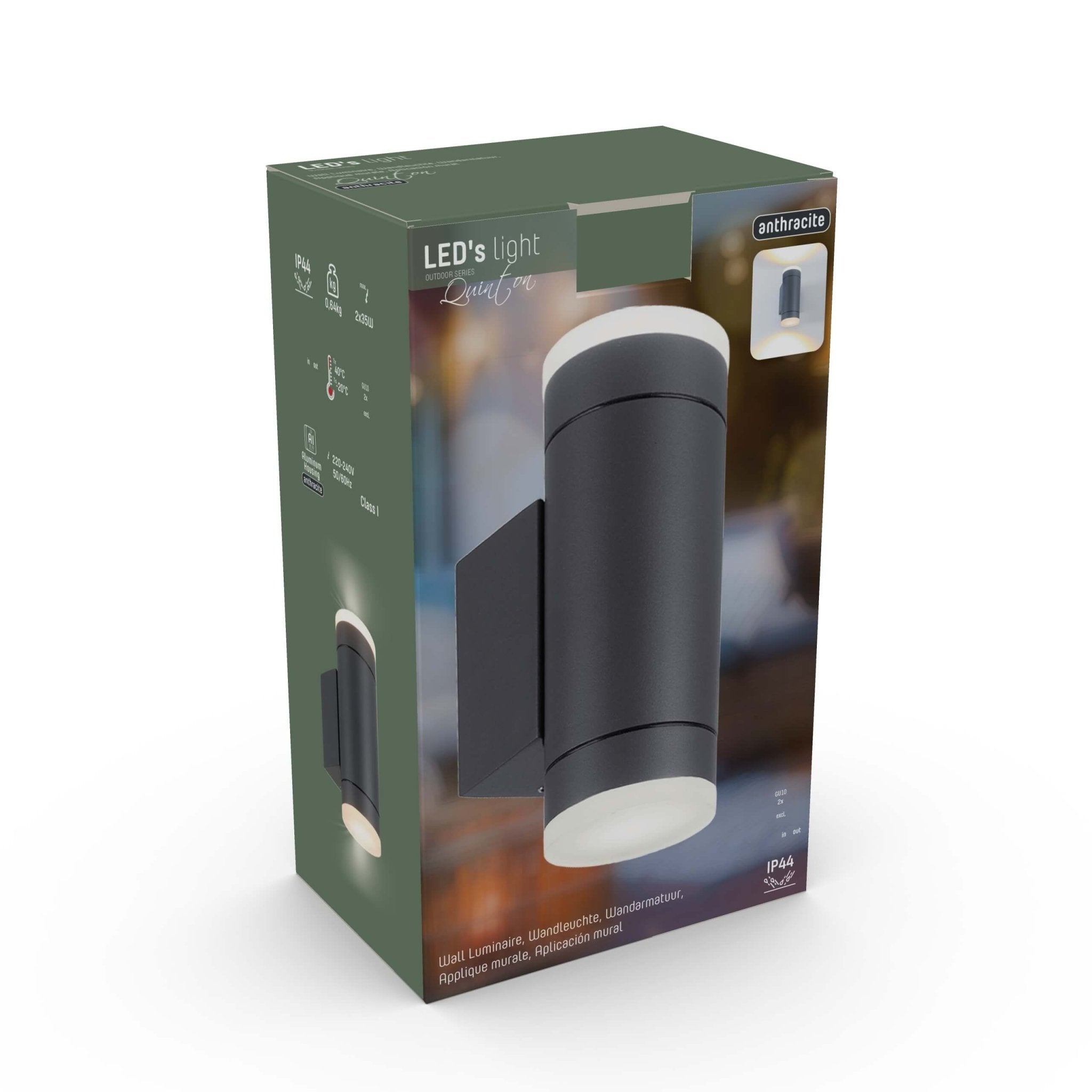 AllWeather Wandlamp voor buiten - Double spot - Antraciet - LED.nl