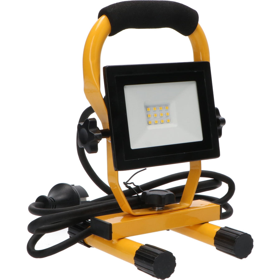 LED-Arbeitsleuchte – Netzbetriebene Arbeitsleuchte – 10 W, 850 lm, 4000 K, kompakte LED-Baustelle – faltbar und drehbar - LED.de