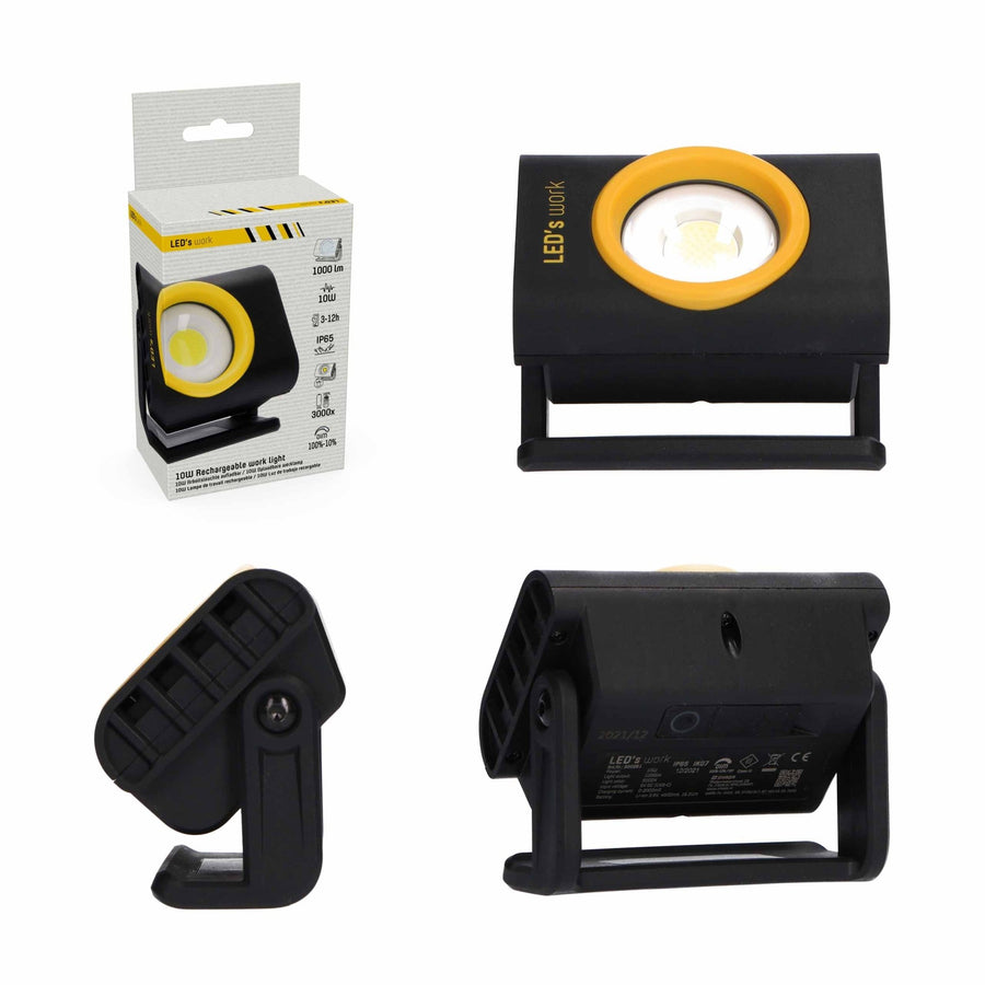 LED's Work Compact LED Work Lamp 1000 - With rechargeable battery - Dimmable in 10 steps - IP65 - LED.nl