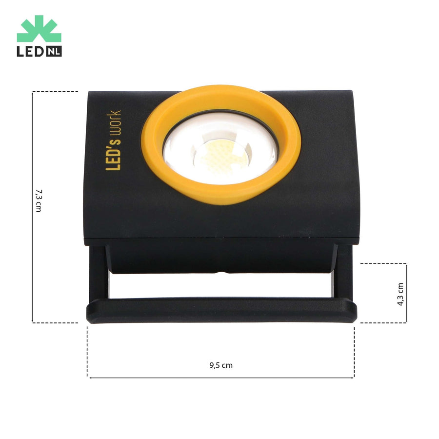 LED's Work Compact LED Work Lamp 1000 - With rechargeable battery - Dimmable in 10 steps - IP65 - LED.nl
