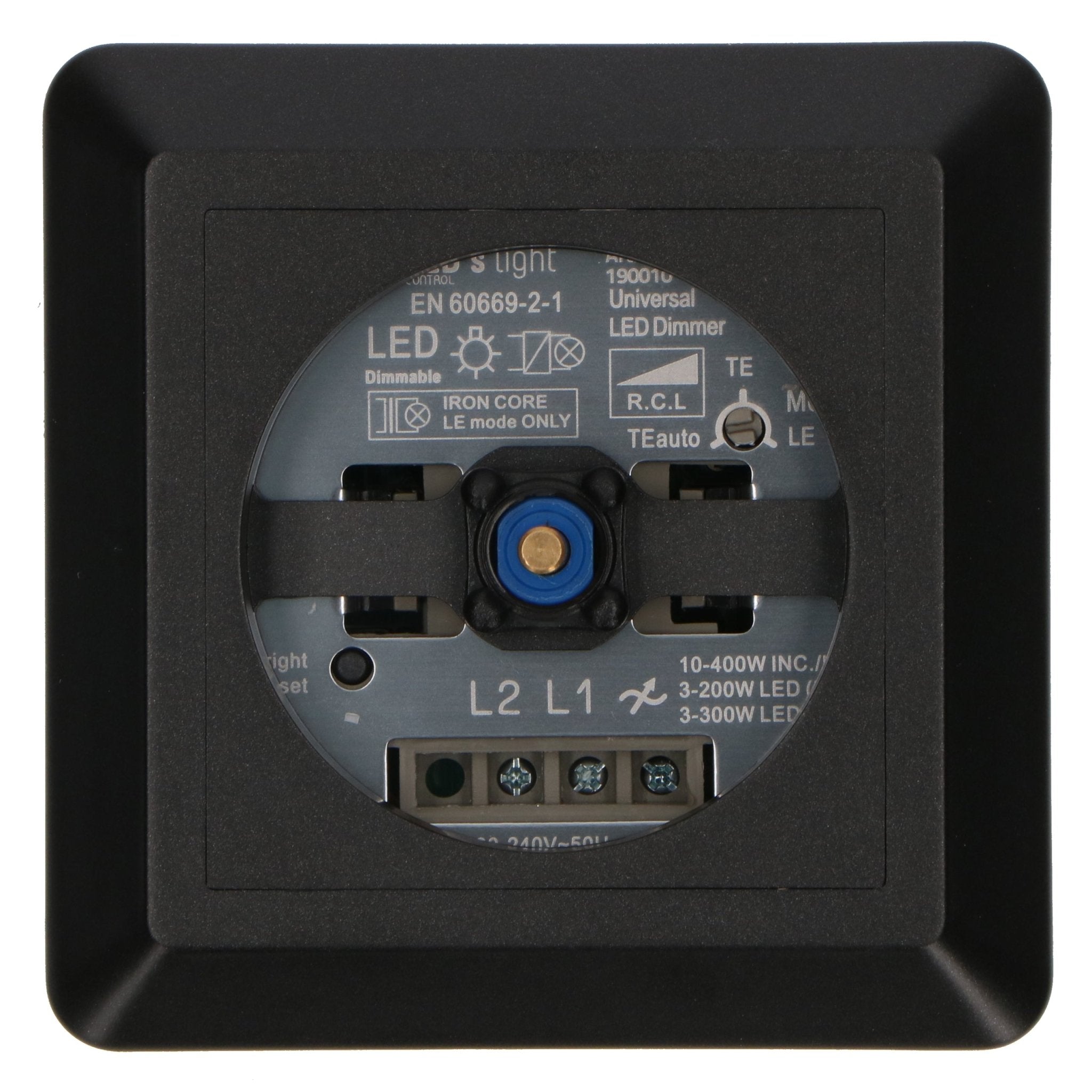 Complete dimmerknop met frame - zwart - Past in frames van GIRA, JUNG, Busch-Jaeger - LED.nl
