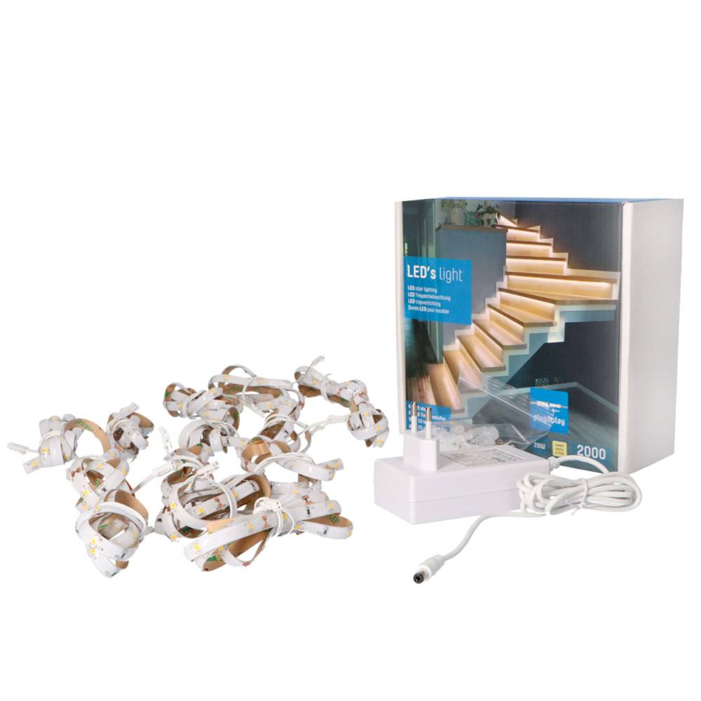 Complete LED Trapverlichting set - 15 treden x 80 cm - Lengte aanpasbaar - Koud wit licht - LED.nl
