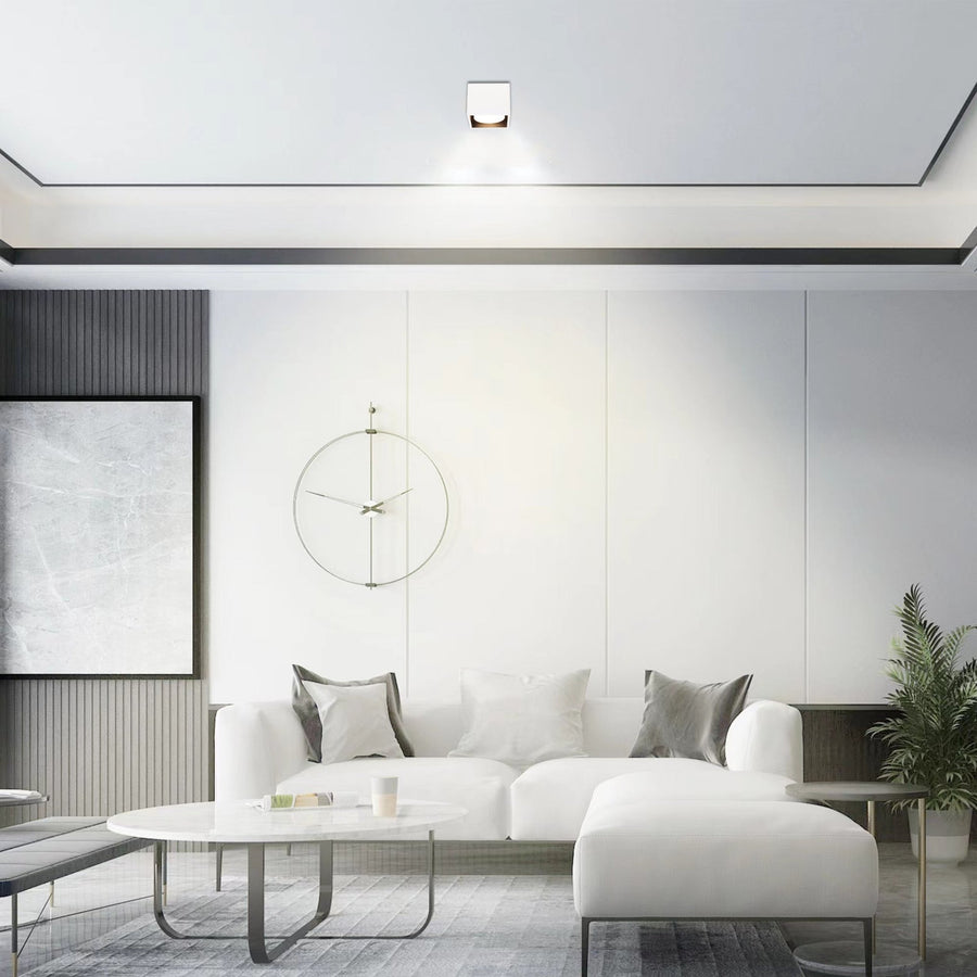 LED's Light Cube LED Ceiling Lamp - 1 light point - Rotatable light - Steel - 10 x 8 cm - White - LED.nl