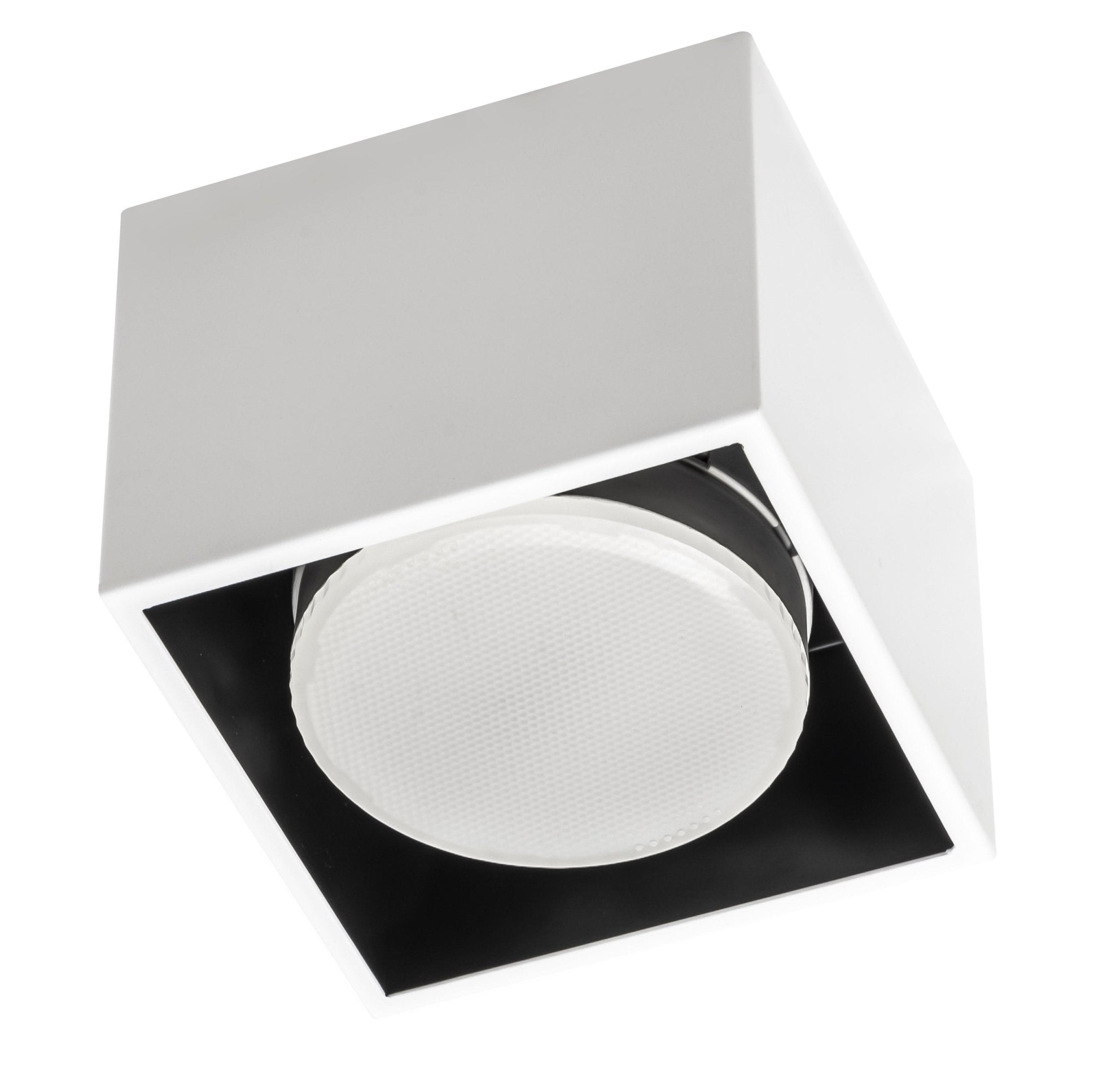 Cube Plafondlamp met 1 lichtpunt - Draaibaar licht -  Staal - 10 x 8 cm - Wit - LED.nl