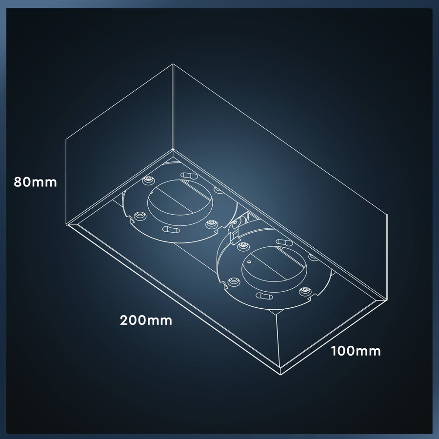 LED's Light Cube LED Plafondlamp - 2 lichtpunten - Draaibaar licht - Staal - 20 x 8 cm - Wit Plafondlampen LED.nl