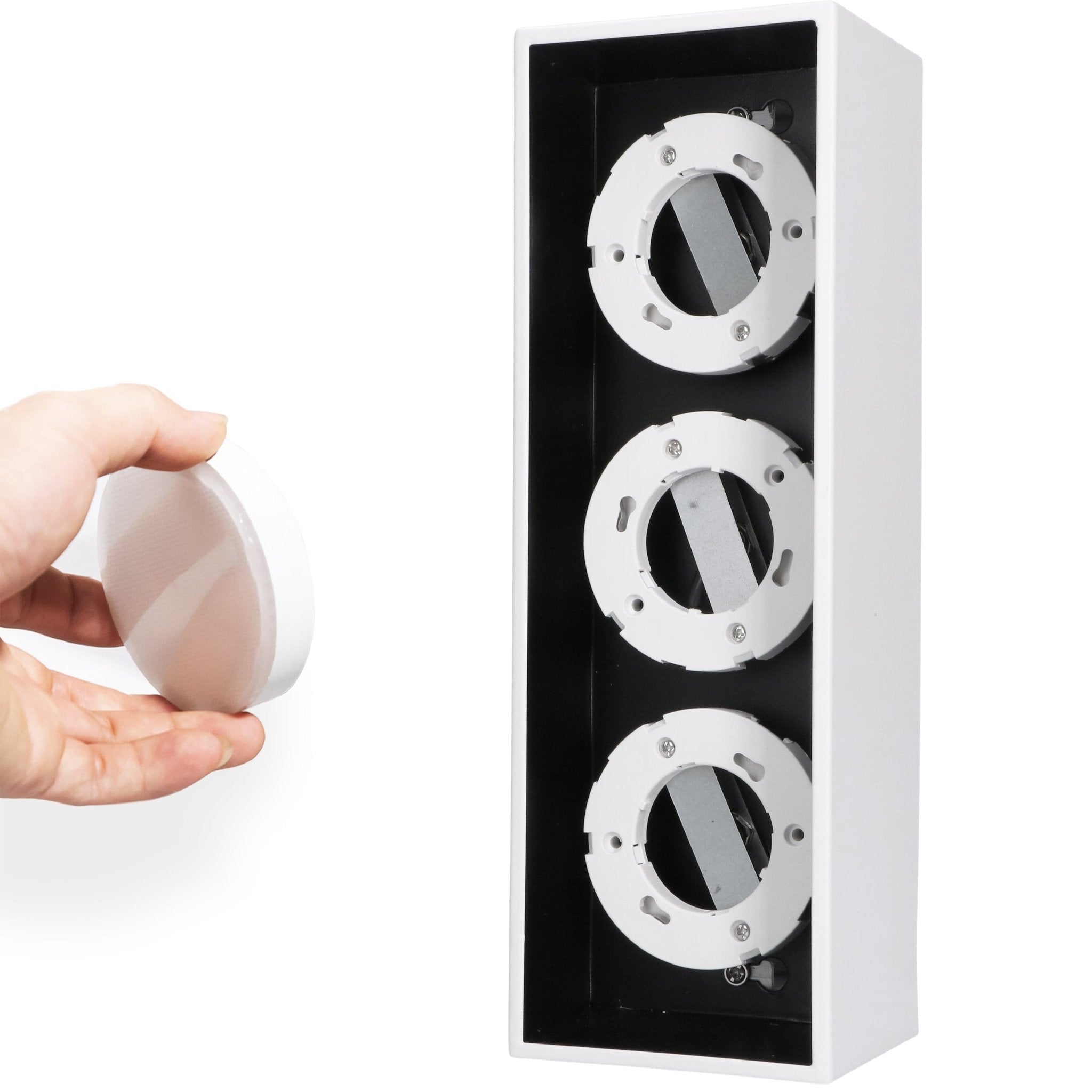 Cube Plafondlamp met 3 lichtpunten - Draaibaar licht -  Staal - 30 x 8 cm - Wit - LED.nl