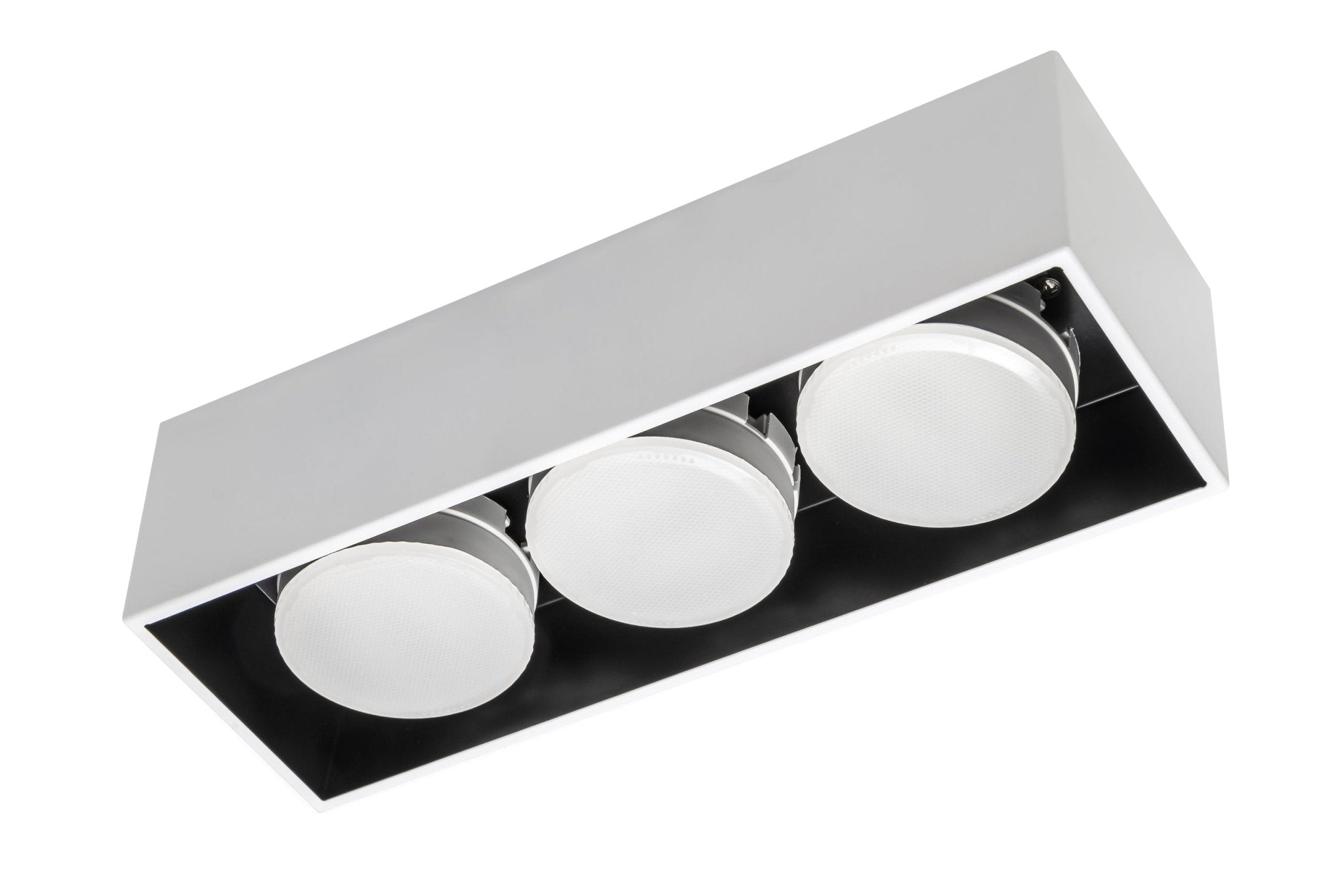 Cube Plafondlamp met 3 lichtpunten - Draaibaar licht -  Staal - 30 x 8 cm - Wit - LED.nl